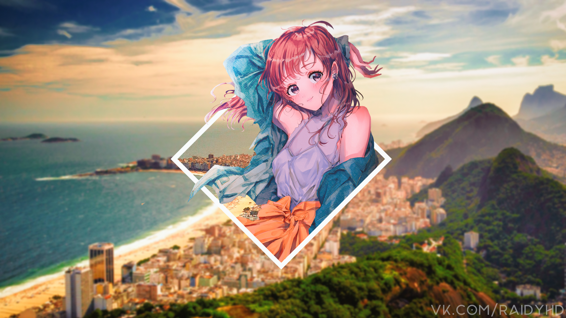 anime, anime girls, picture-in-picture, HD Wallpaper