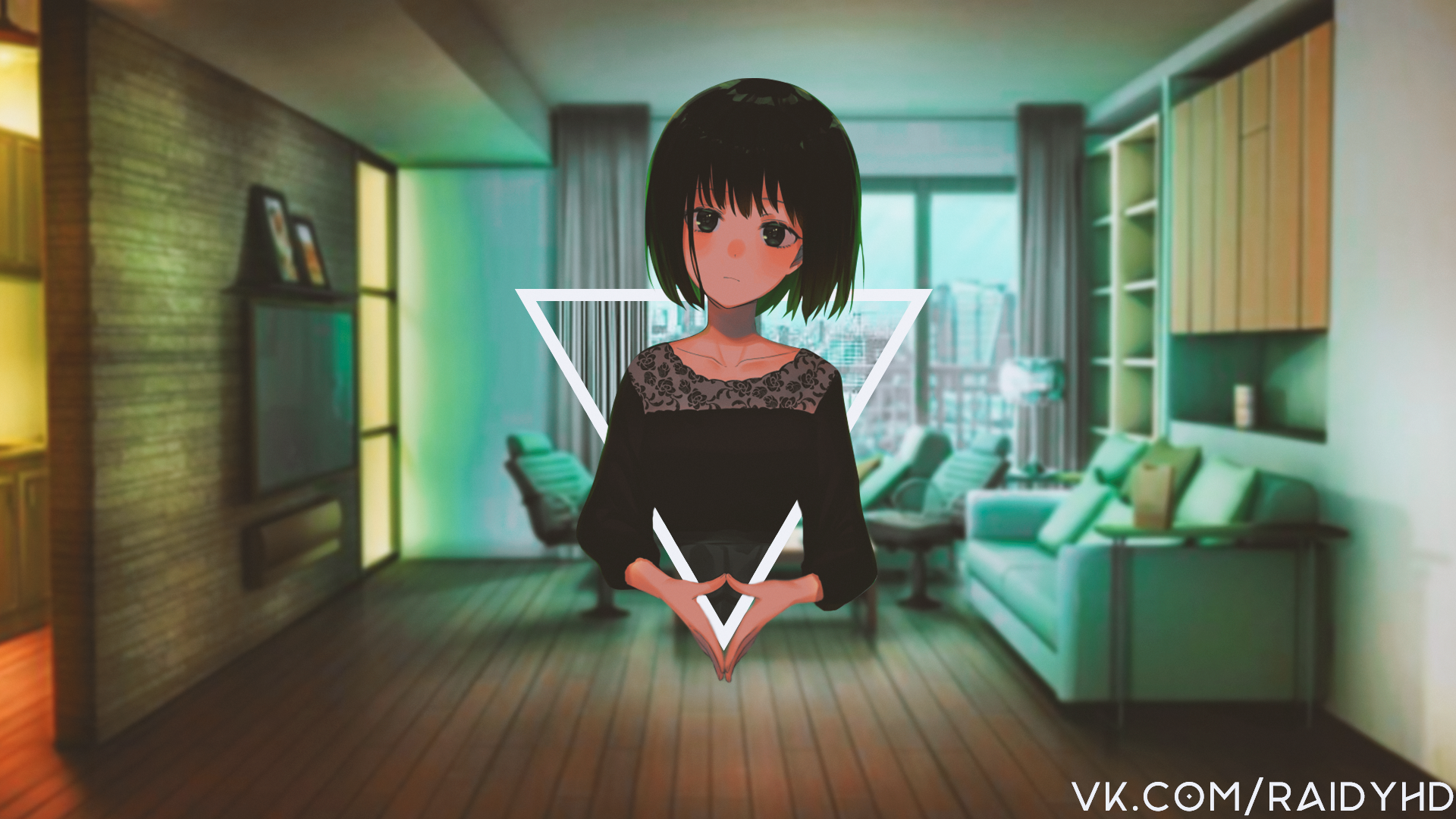 anime, anime girls, picture-in-picture, HD Wallpaper