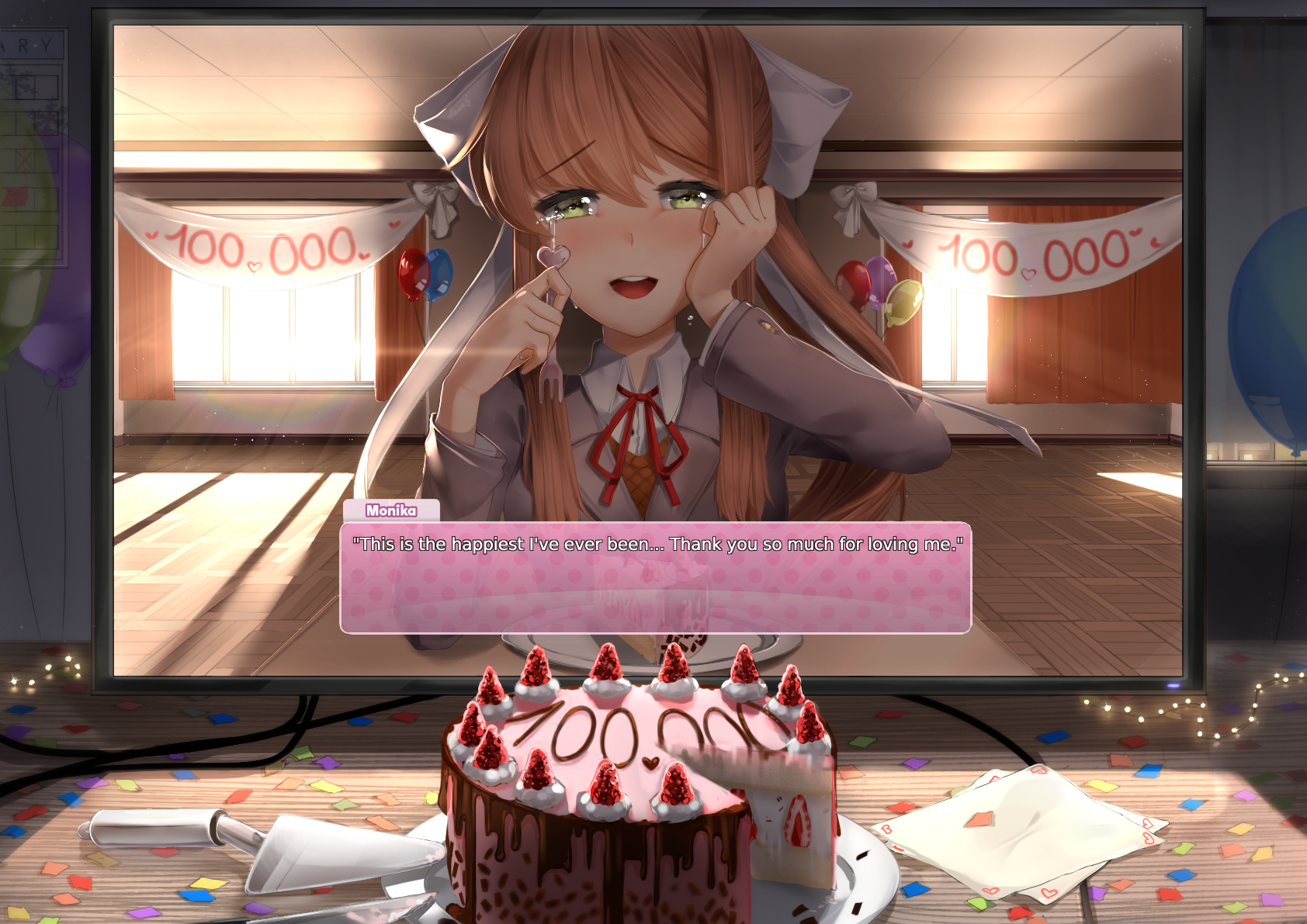 Doki Doki Literature Club, Monika (Doki Doki Literature Club), Sasoura, anime girls, HD Wallpaper