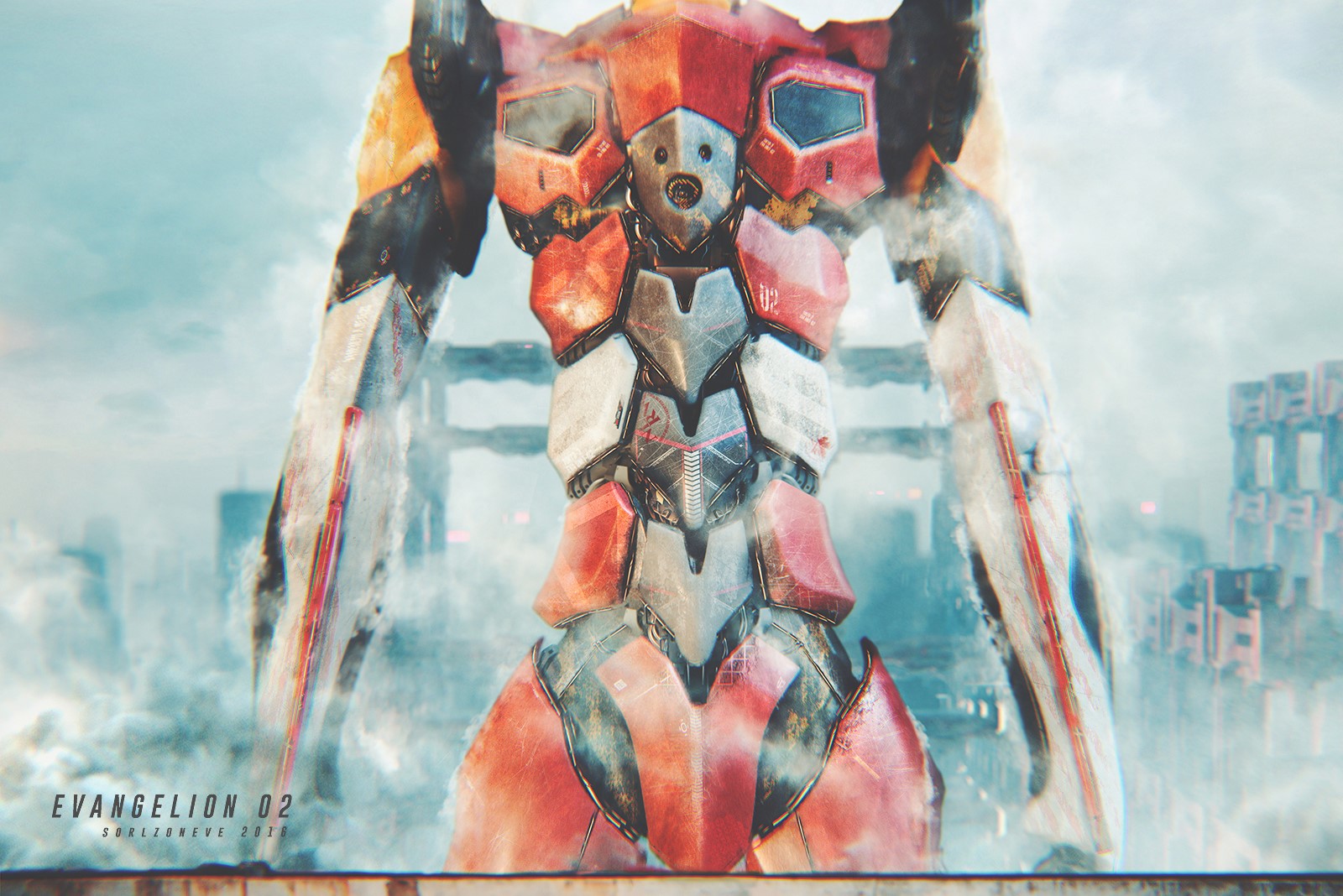 Neon Genesis Evangelion, mech, EVA Unit 02, HD Wallpaper