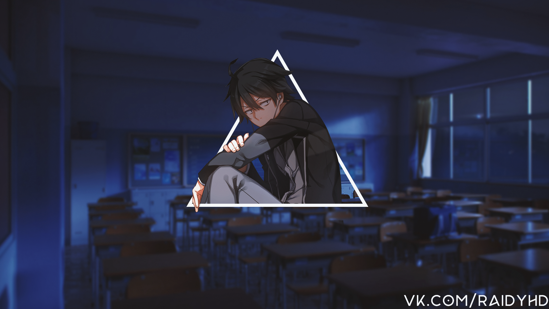 anime, picture-in-picture, anime boys, triangle, HD Wallpaper