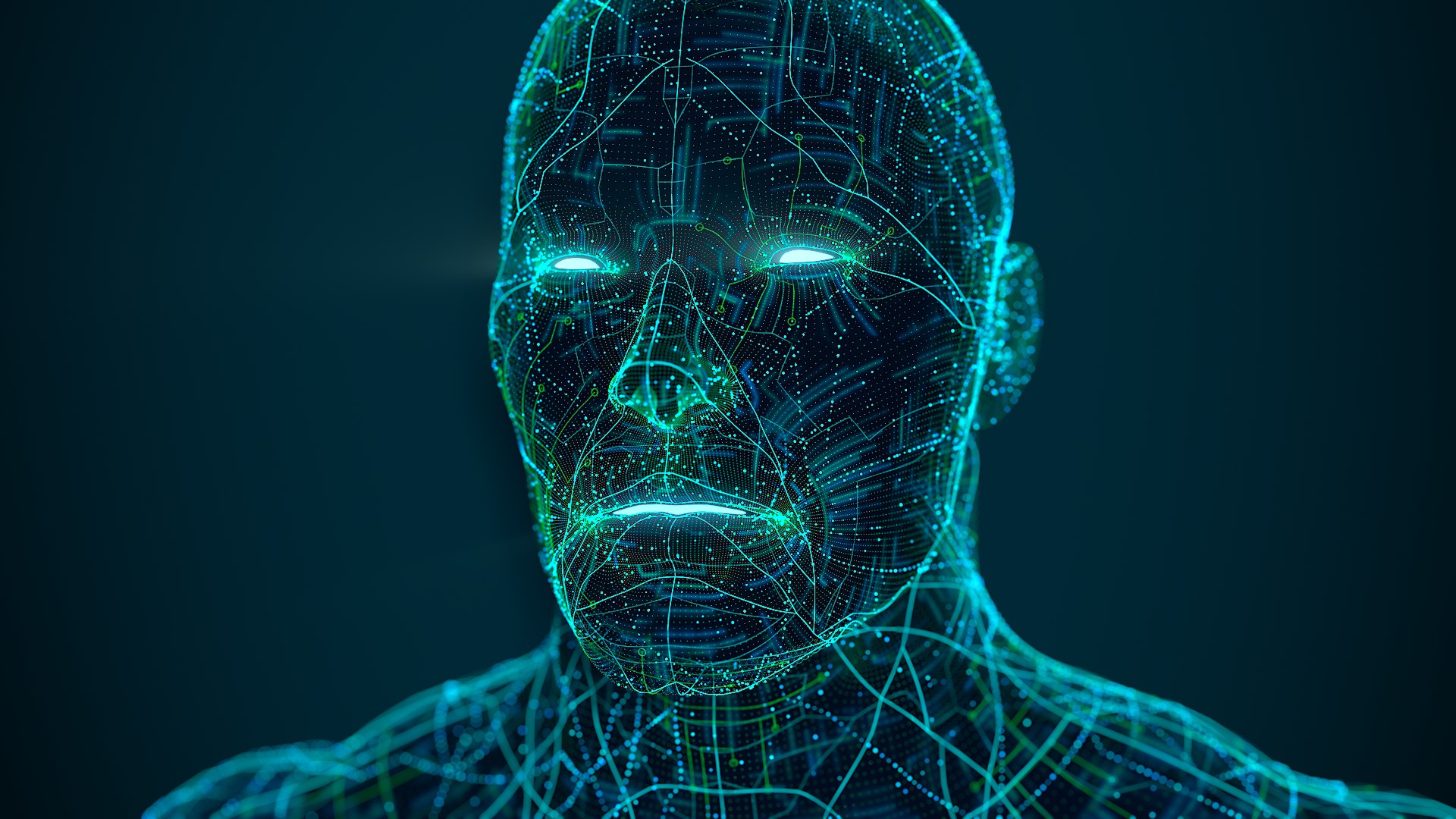 dots, face, lights, turquoise, teal, men, HD Wallpaper