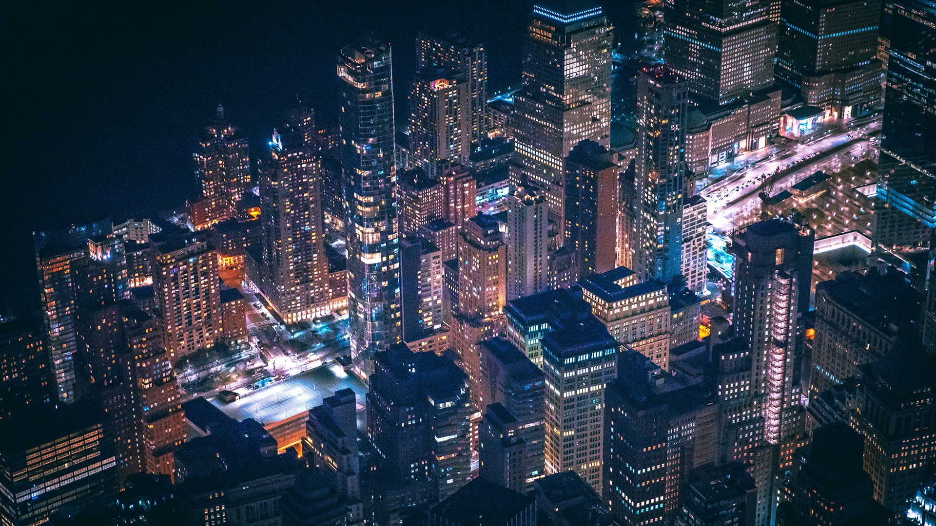 city, building, lights, night, HD Wallpaper