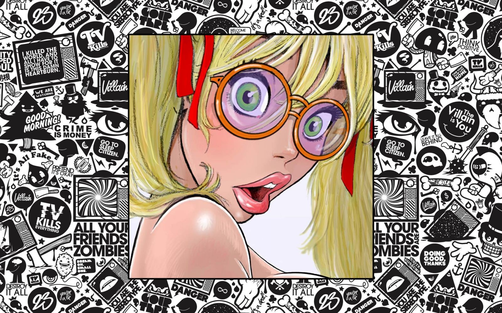 dean yeagle, Mandy, blonde, women with glasses, HD Wallpaper