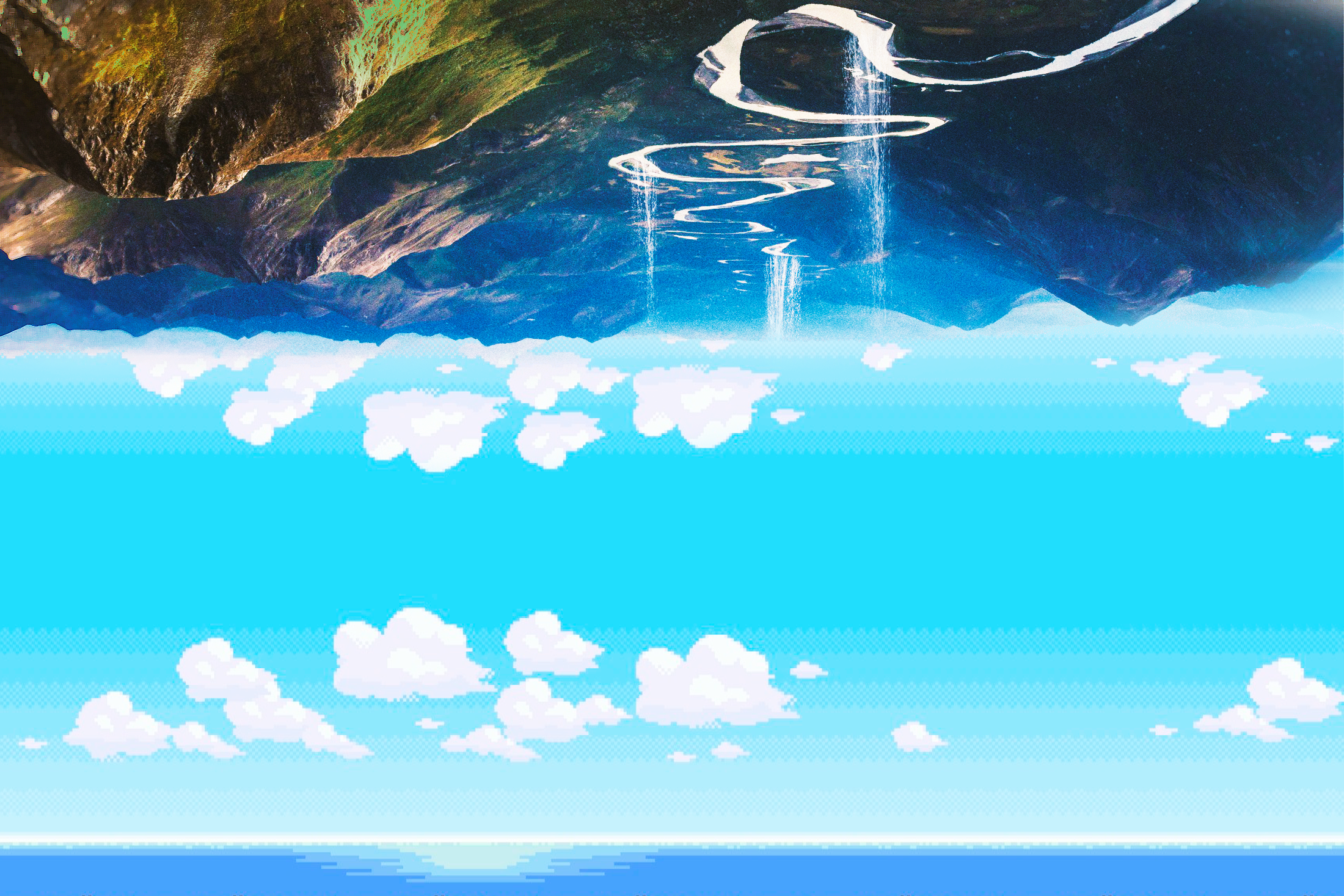 clouds, clear sky, Gravity, augmented reality, mountains, HD Wallpaper