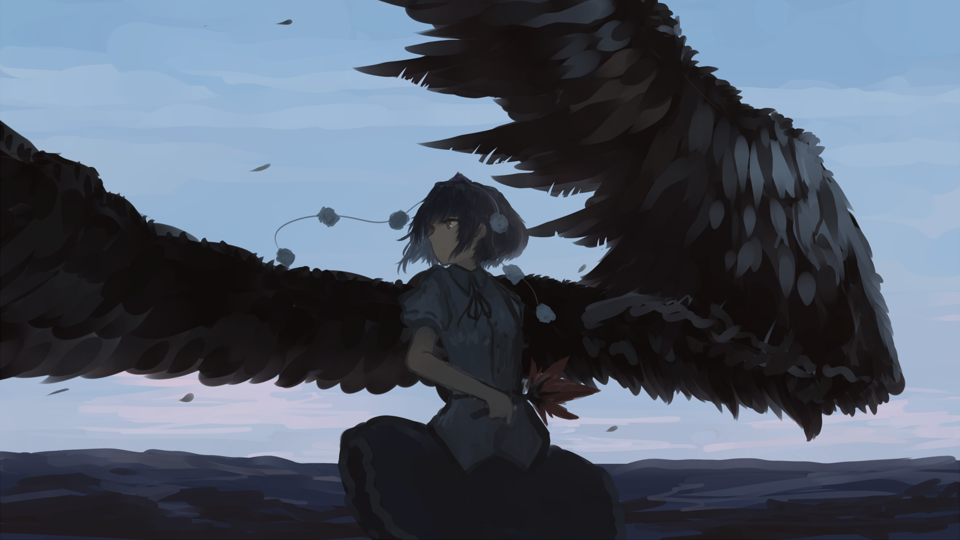 anime, anime girls, Black wings, Aya Shameimaru, Shameimaru Aya, Touhou, HD Wallpaper