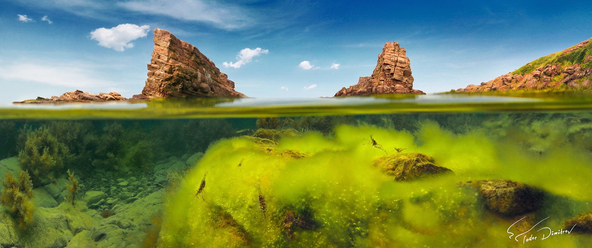 underwater, rock, sky, 500px, nature, HD Wallpaper