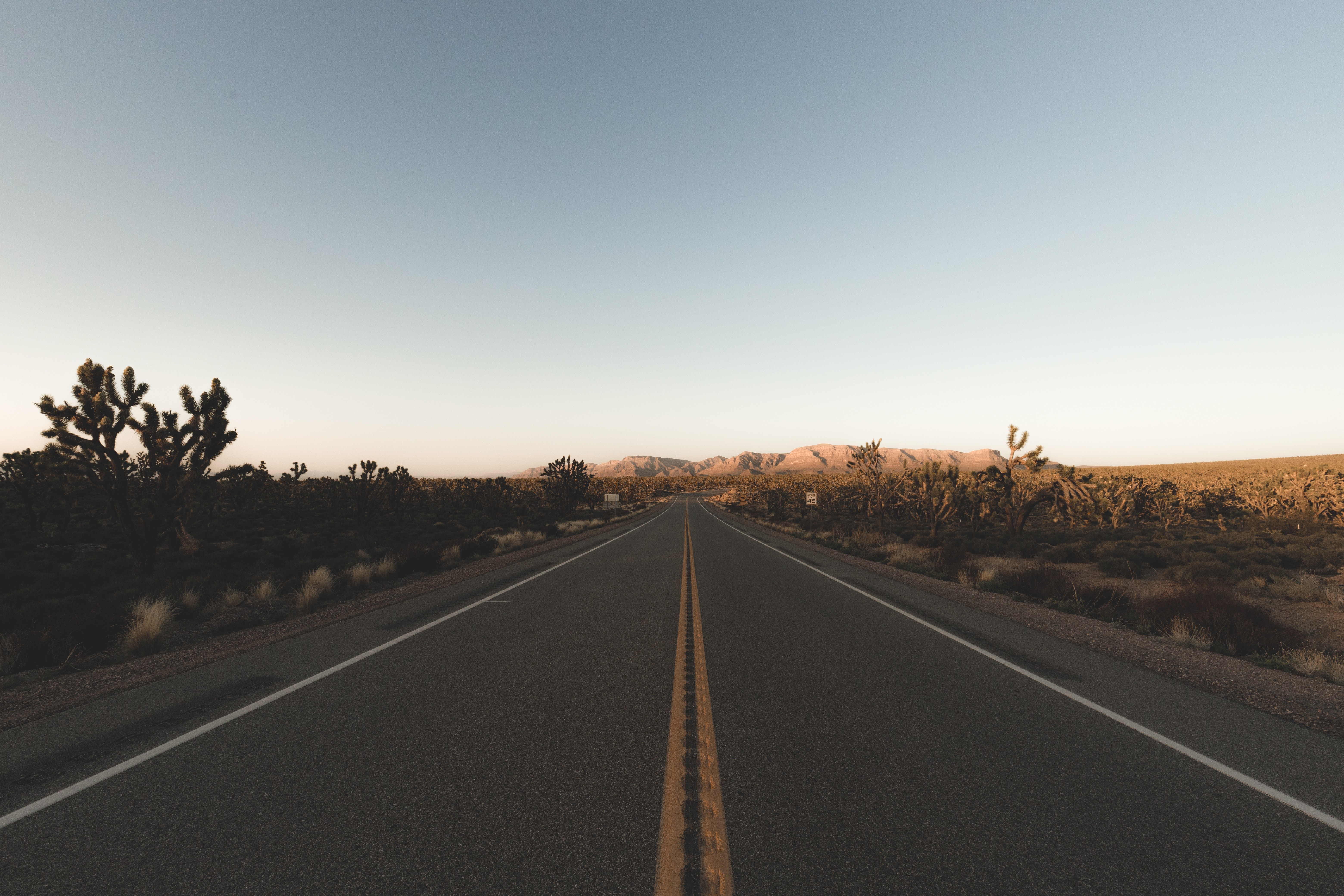 desert, road, landscape, clear sky, HD Wallpaper