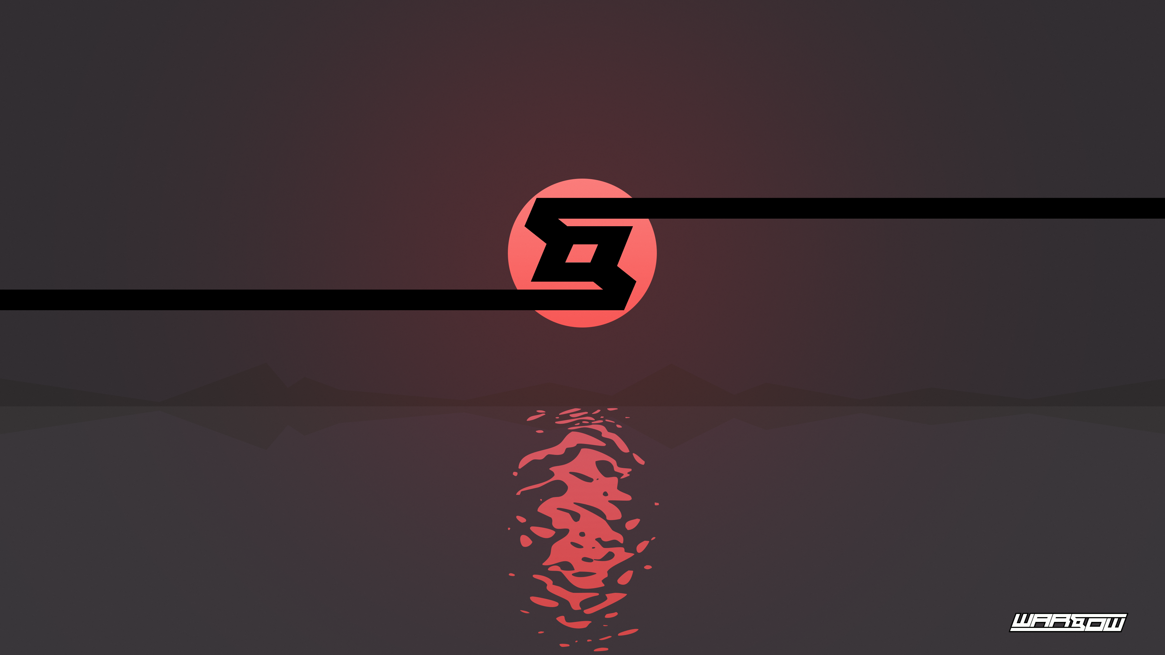 first-person shooter, Warsow, minimalism, sunrise, logo, HD Wallpaper