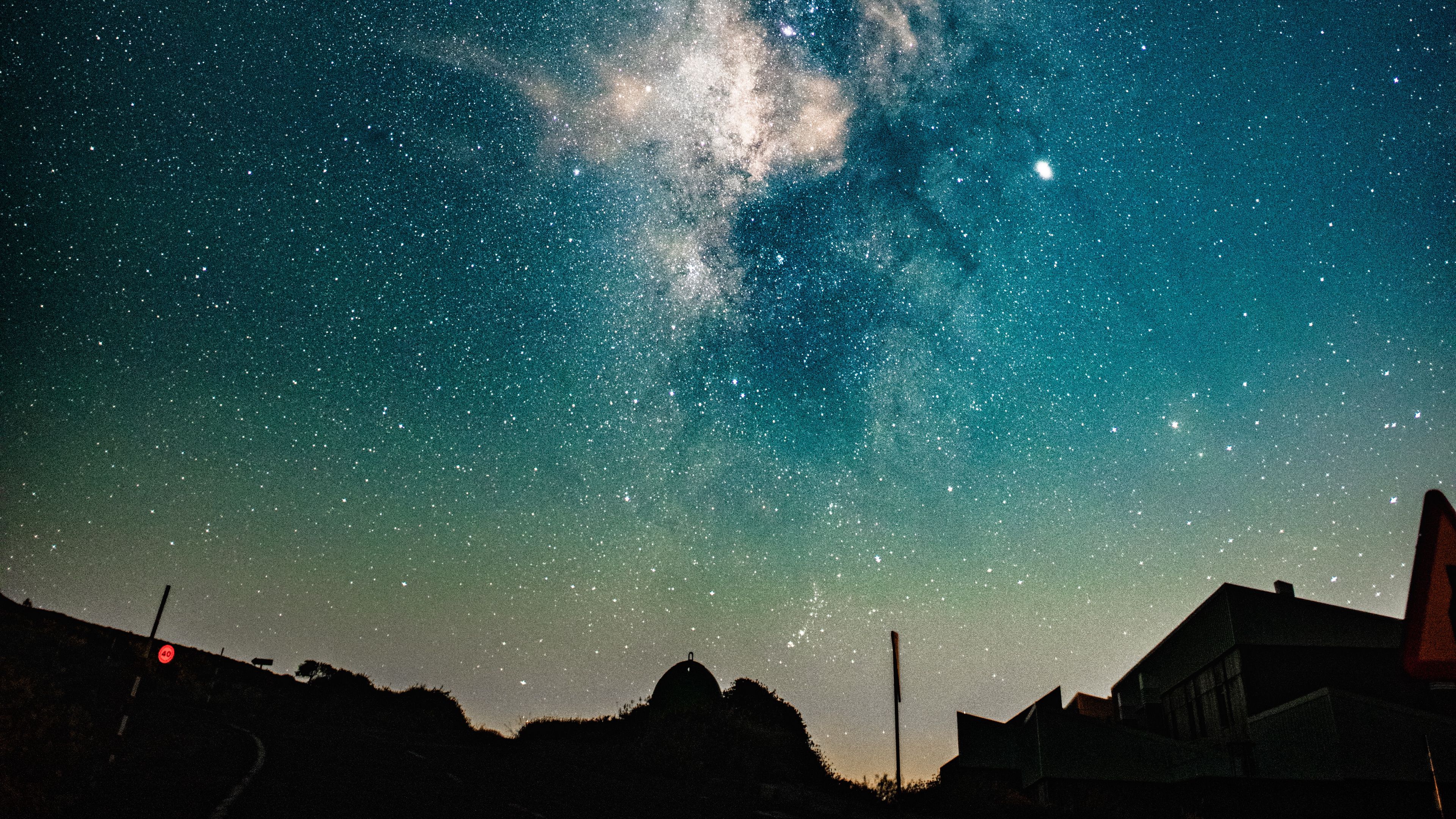 starry sky, night, stars, milky way, dark, 4k, HD Wallpaper