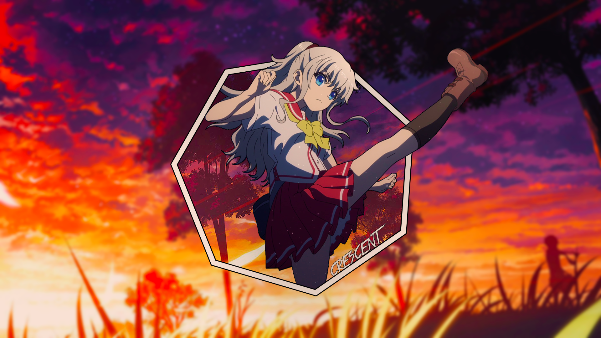 Tomori Nao, Charlotte (anime), anime, anime girls, legs up, HD Wallpaper