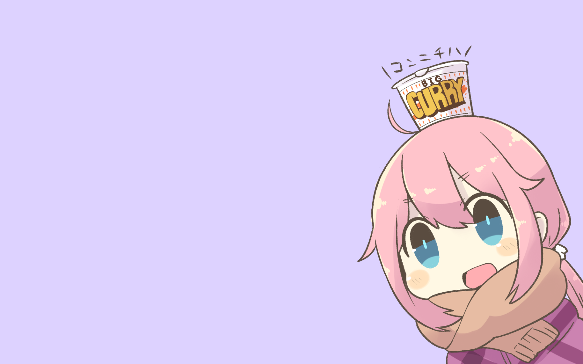 Yuru Camp, Nadeshiko Kagamihara, manga, blue background, anime girls, HD Wallpaper