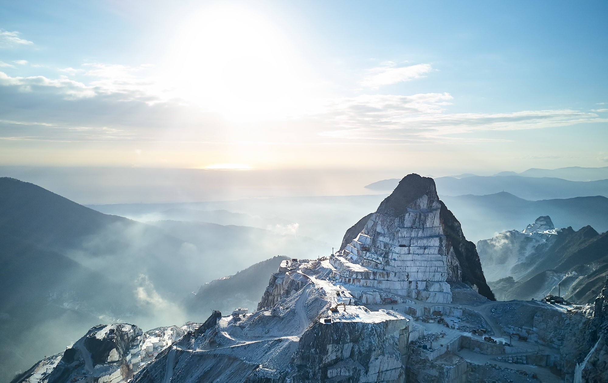 mountains, sky, blue, HD Wallpaper