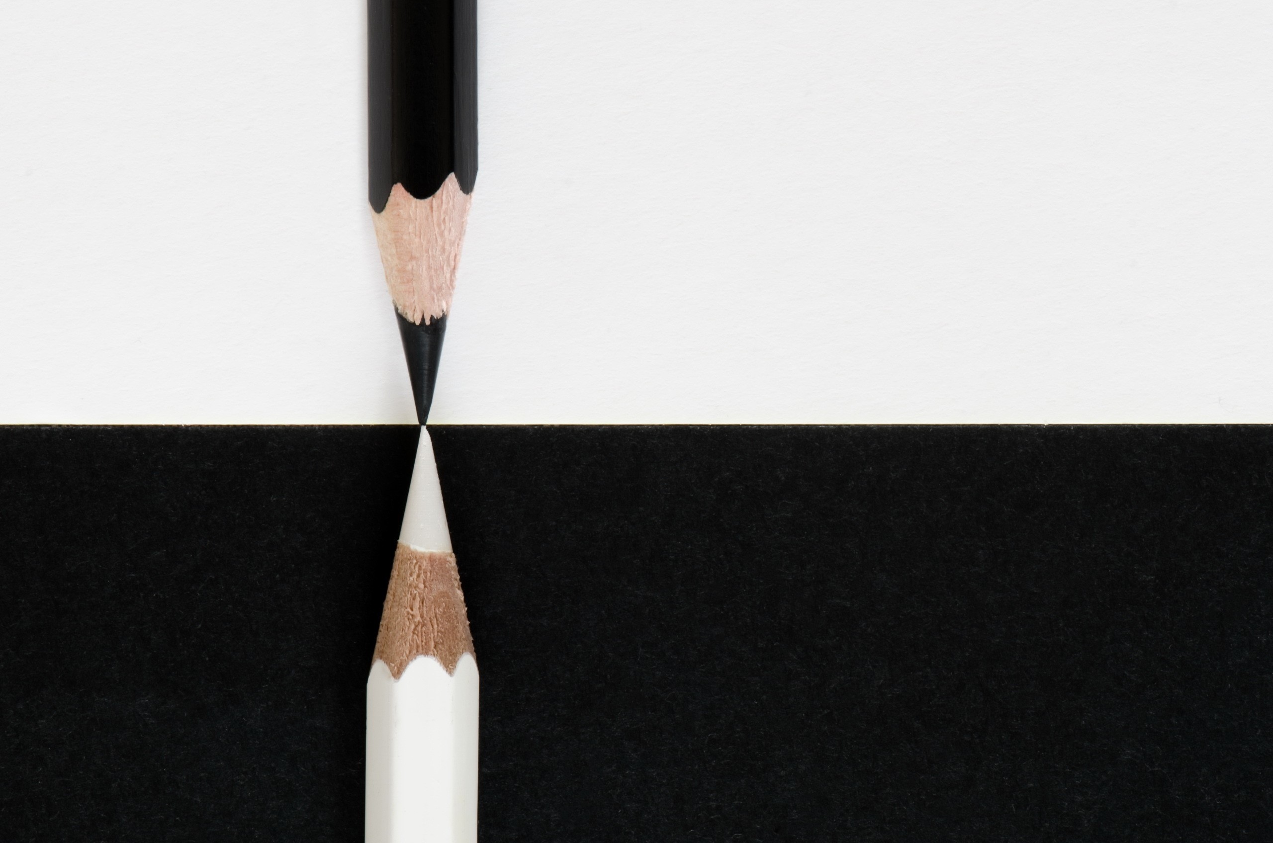 minimalism, pencils, white, black, contrast, symmetry, HD Wallpaper