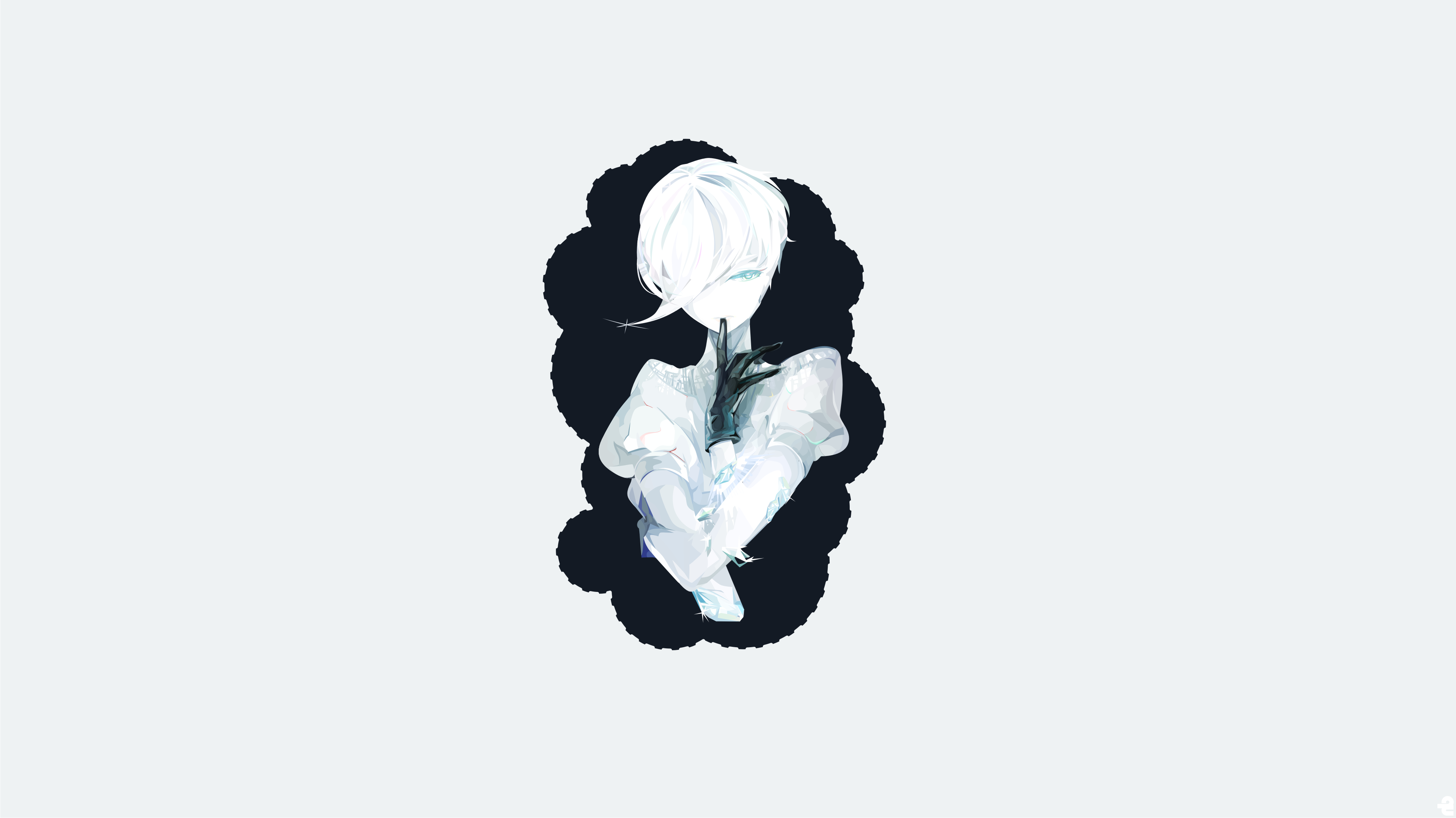 Houseki no Kuni, Antarcticite (Houseki no Kuni), anime girls, simple background, noerulb, HD Wallpaper