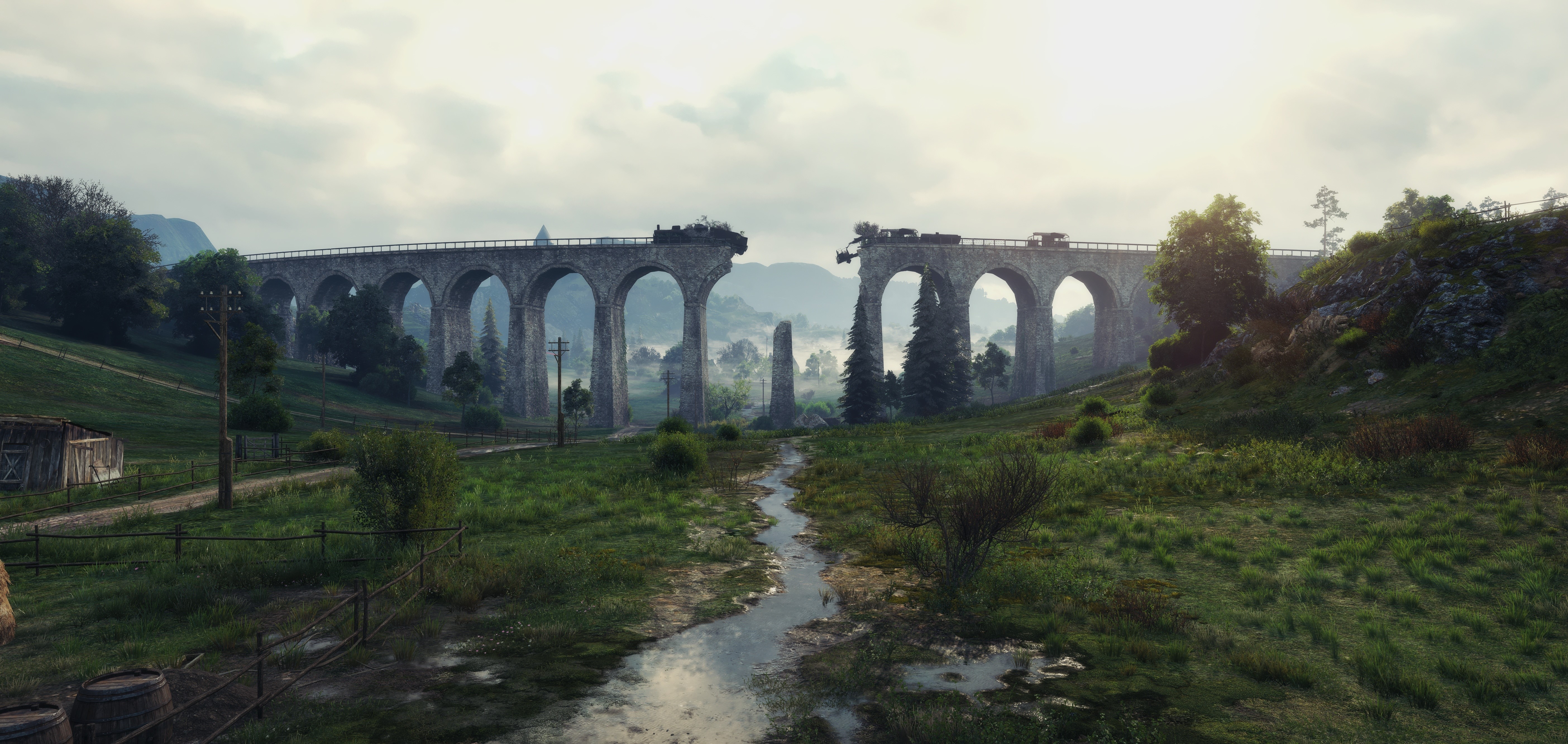 World of Tanks, video games, river, landscape, HD Wallpaper