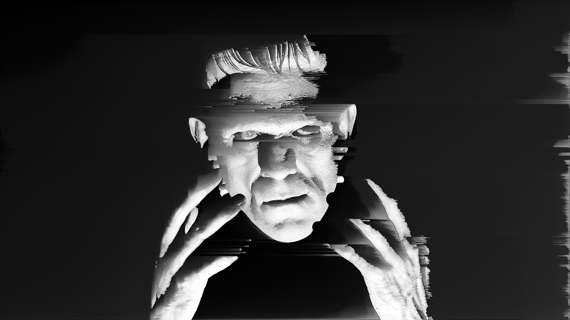 pixel sorting, Frankenstein, Boris Karloff, monochrome, frontal view, HD Wallpaper