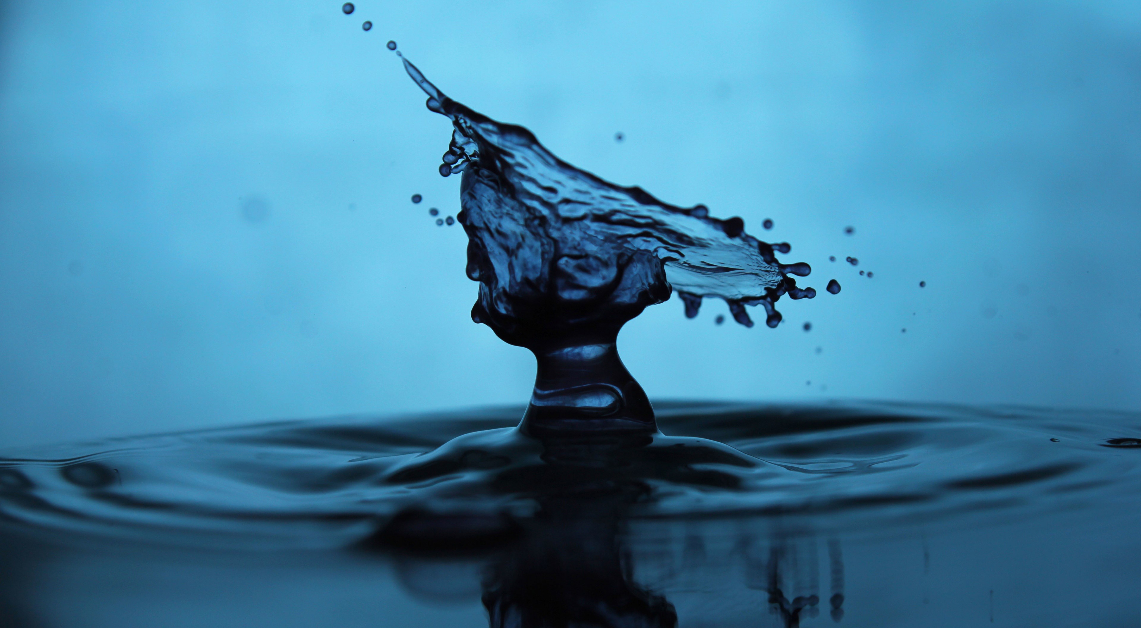 water drops, blue, macro, splashes, cyan, turquoise, HD Wallpaper
