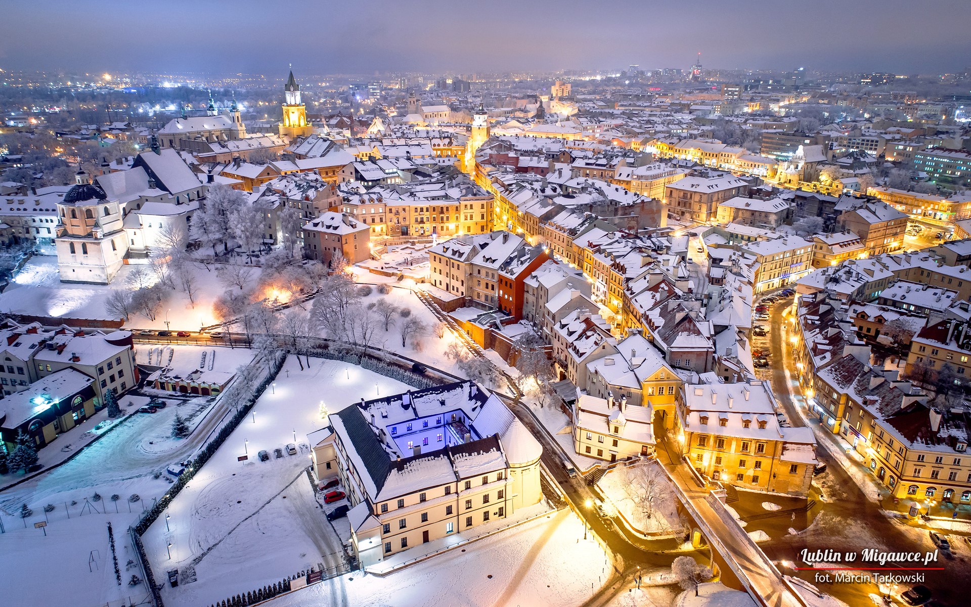 Lublin, Poland, Polish, cityscape, Tourism, tourist, Europe, snow, winter, HD Wallpaper
