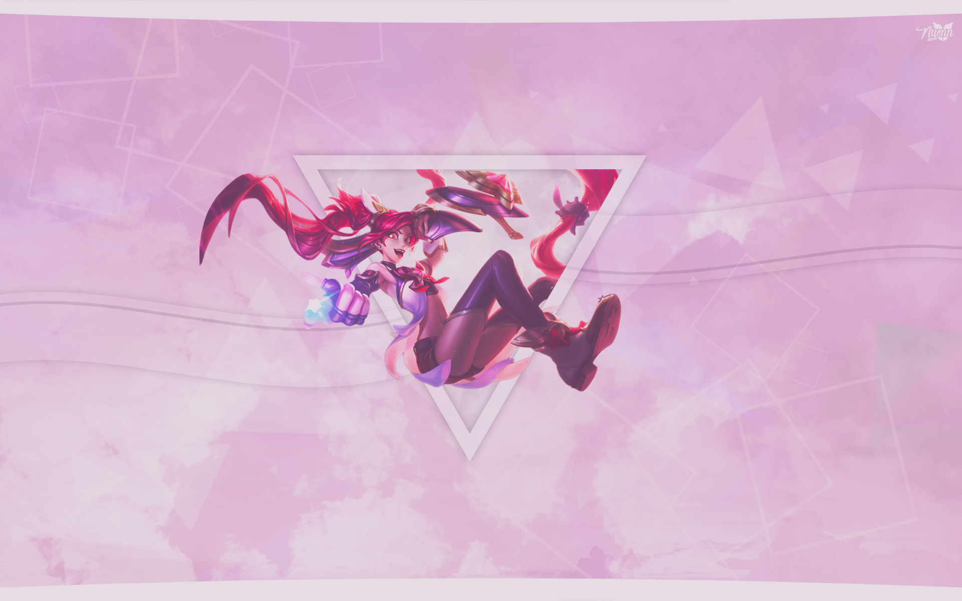League of Legends, simple, geometry, Jinx (League of Legends), Star Guardian, Nyenn, HD Wallpaper