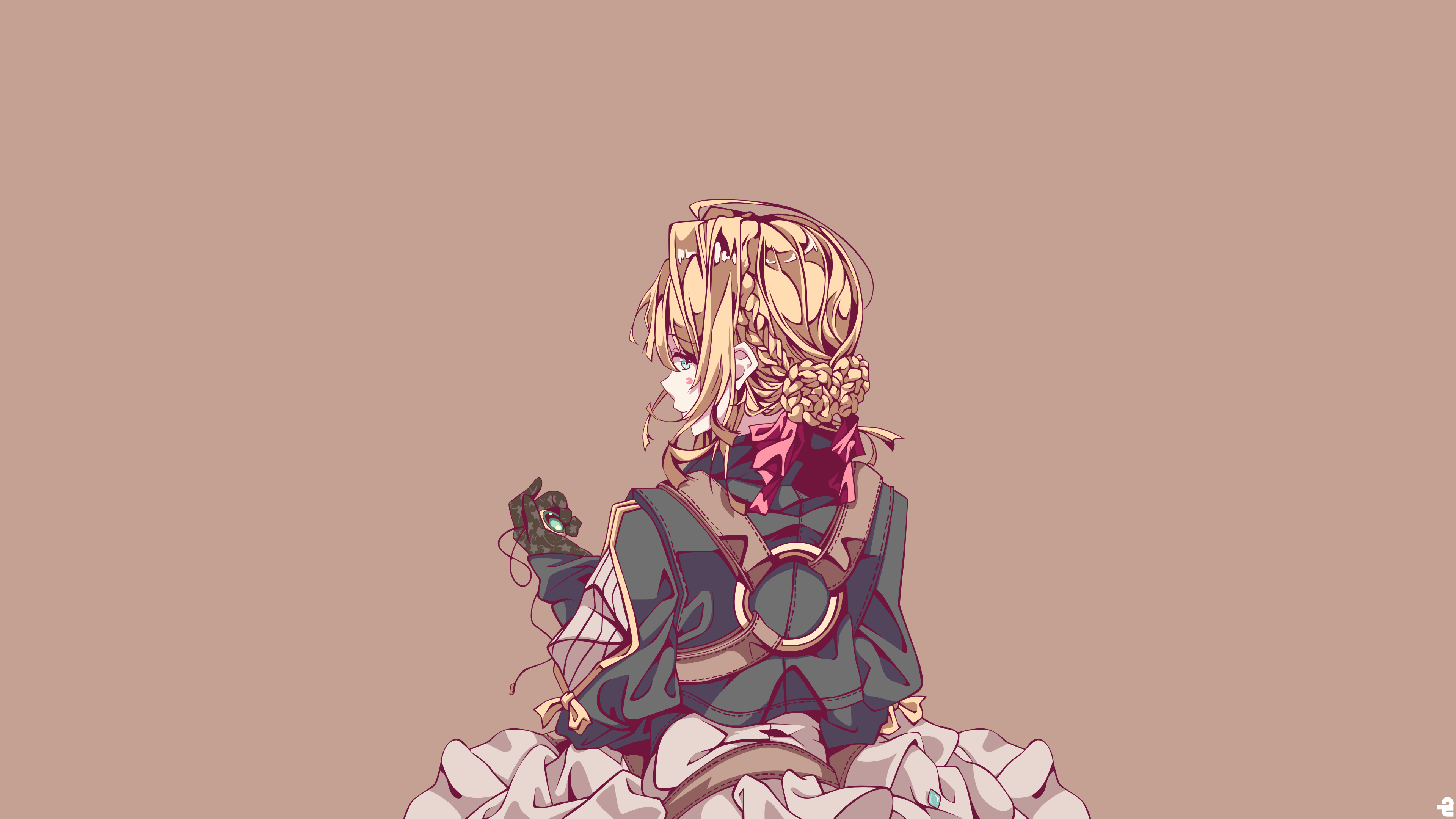 Violet Evergarden, anime girls, anime, blonde, simple background, HD Wallpaper