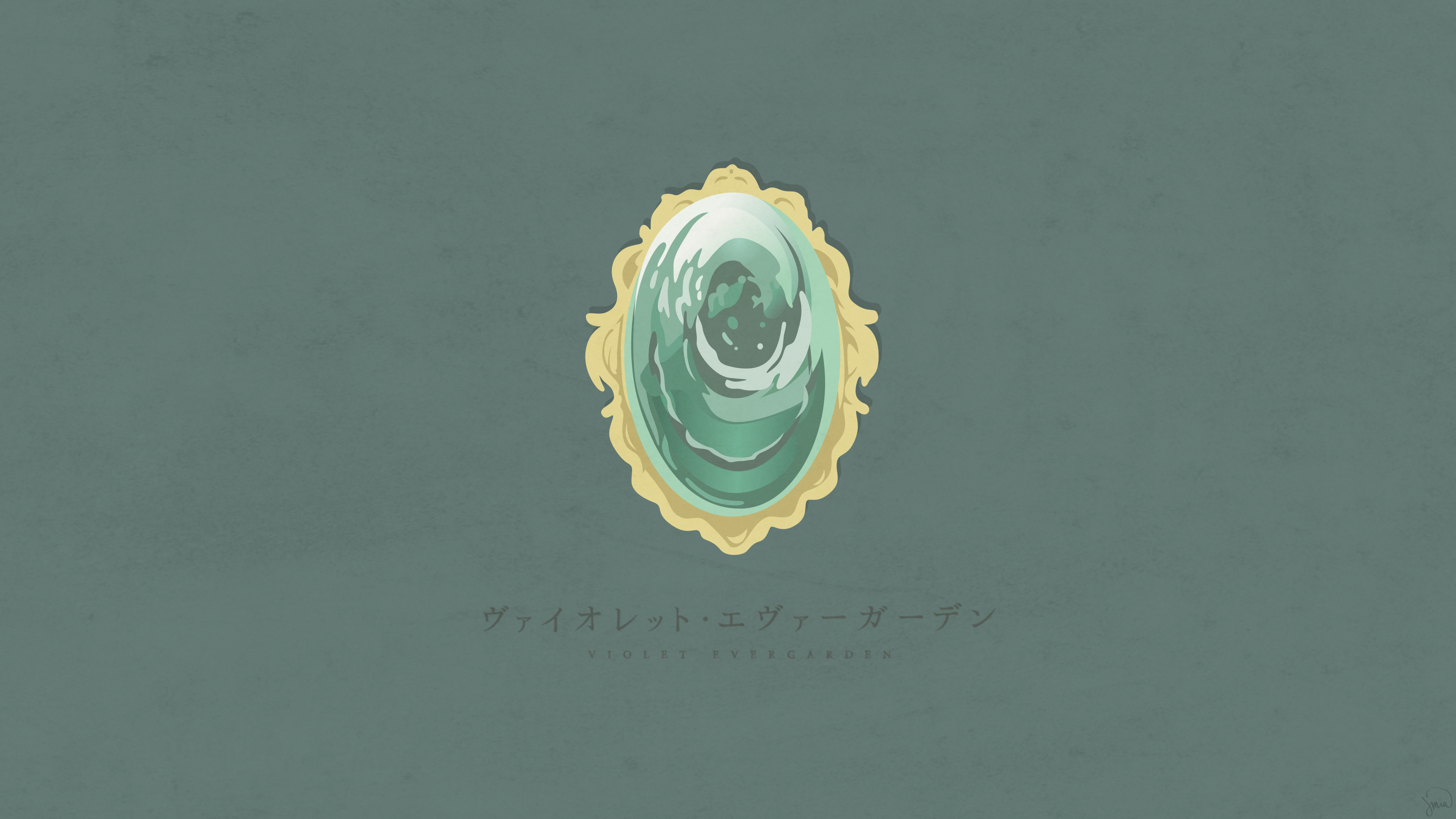 Greenmapple17, Violet Evergarden, minimalism, simple background, HD Wallpaper