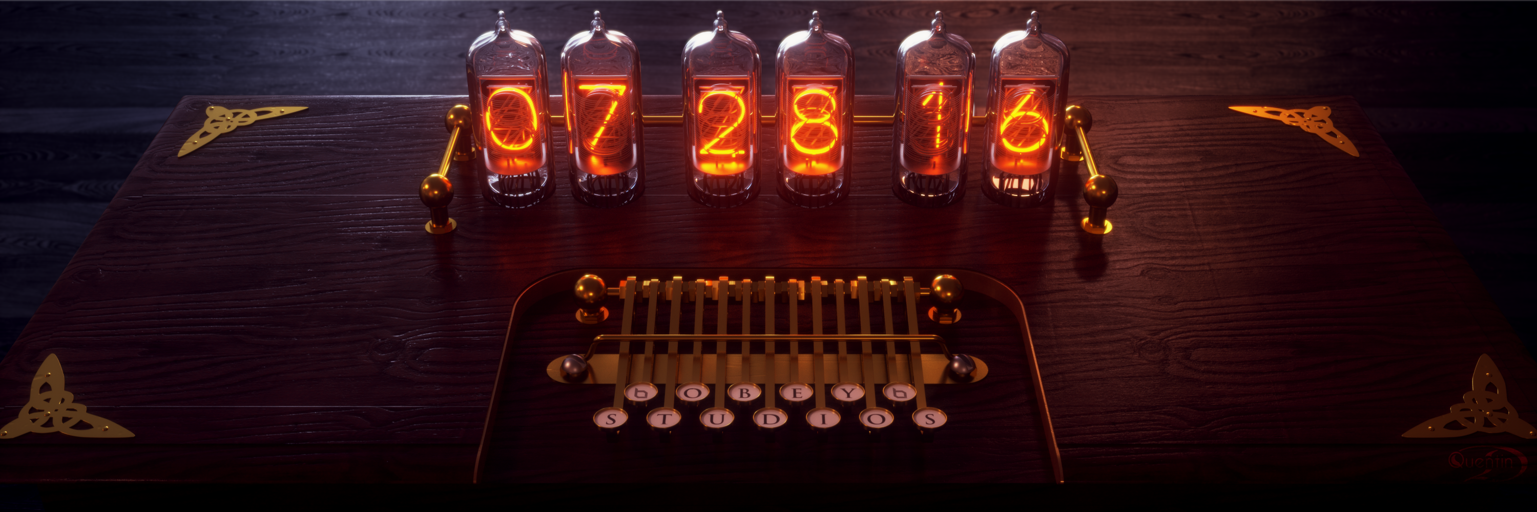 3D, model, steampunk, HD Wallpaper