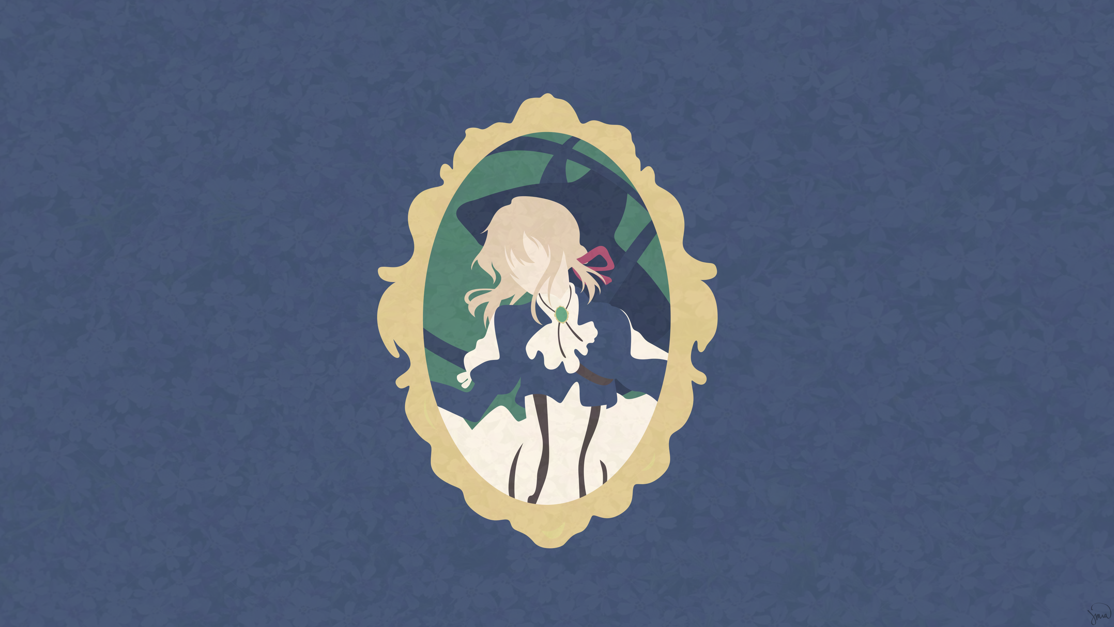 Greenmapple17, Violet Evergarden, minimalism, HD Wallpaper