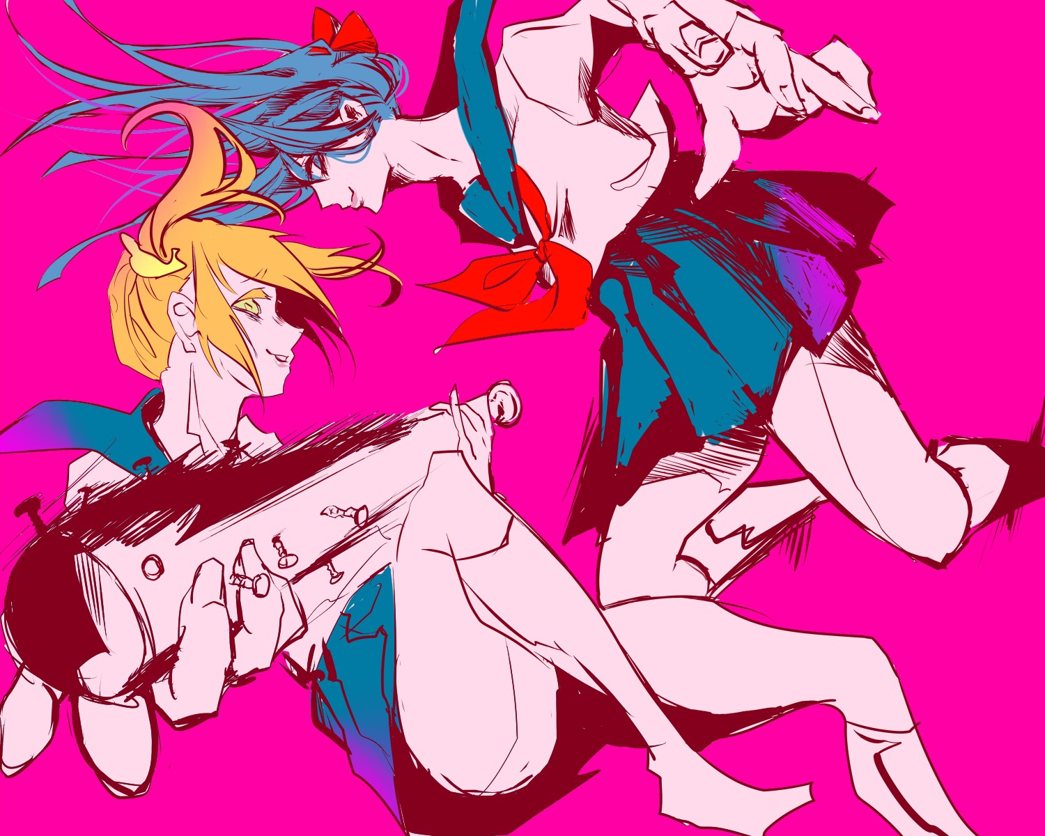 Poputepipikku, anime girls, Popuko, Pipimi, HD Wallpaper