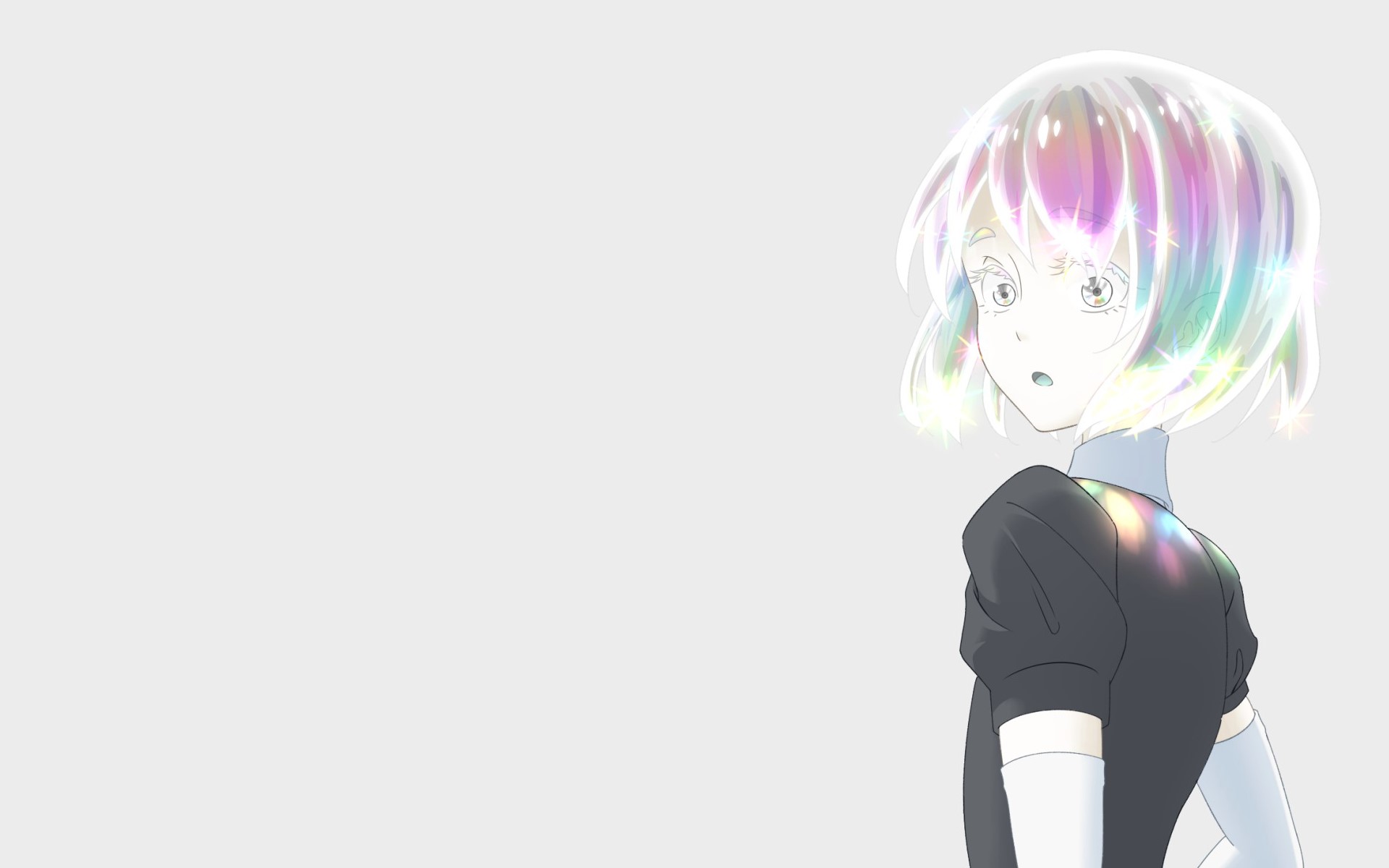 Houseki no Kuni, simple background, Diamond (Houseki no Kuni), anime, Antarcticite (Houseki no Kuni), HD Wallpaper