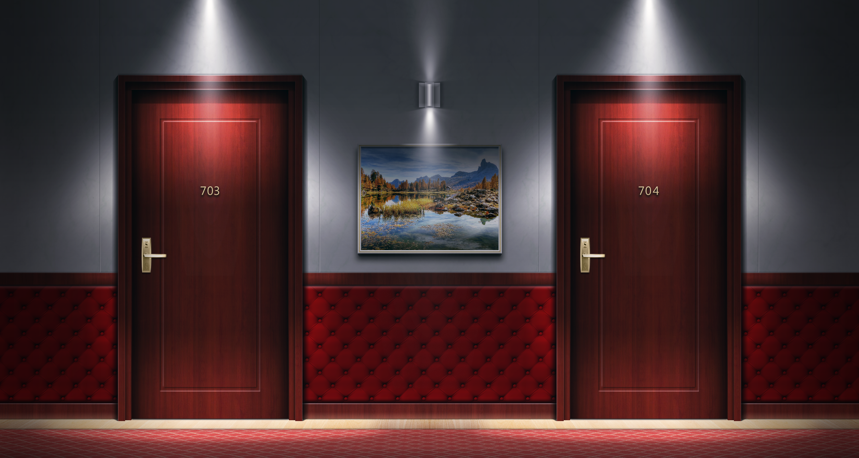 digital art, render, numbers, door, HD Wallpaper