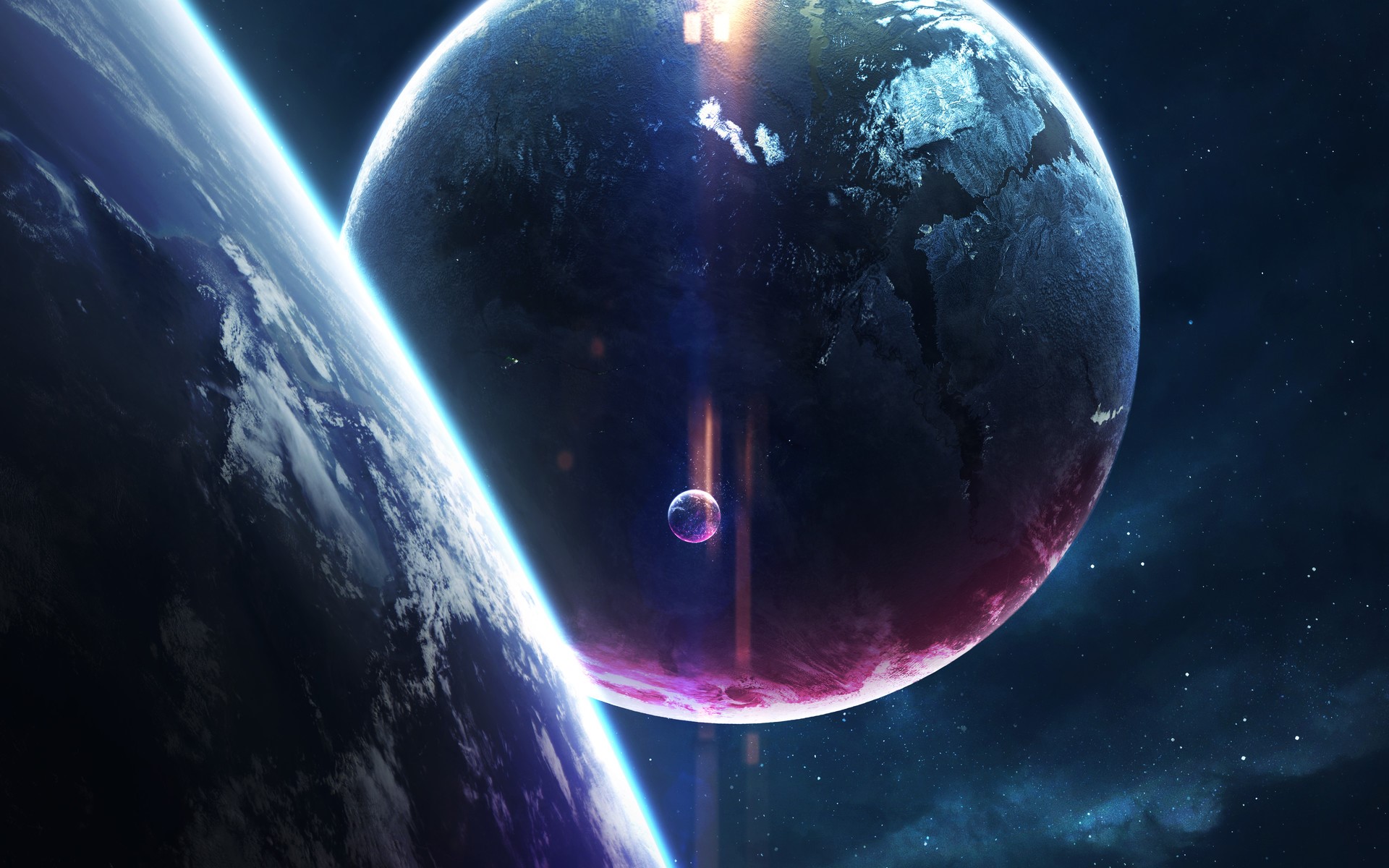 space, planet, stars, HD Wallpaper