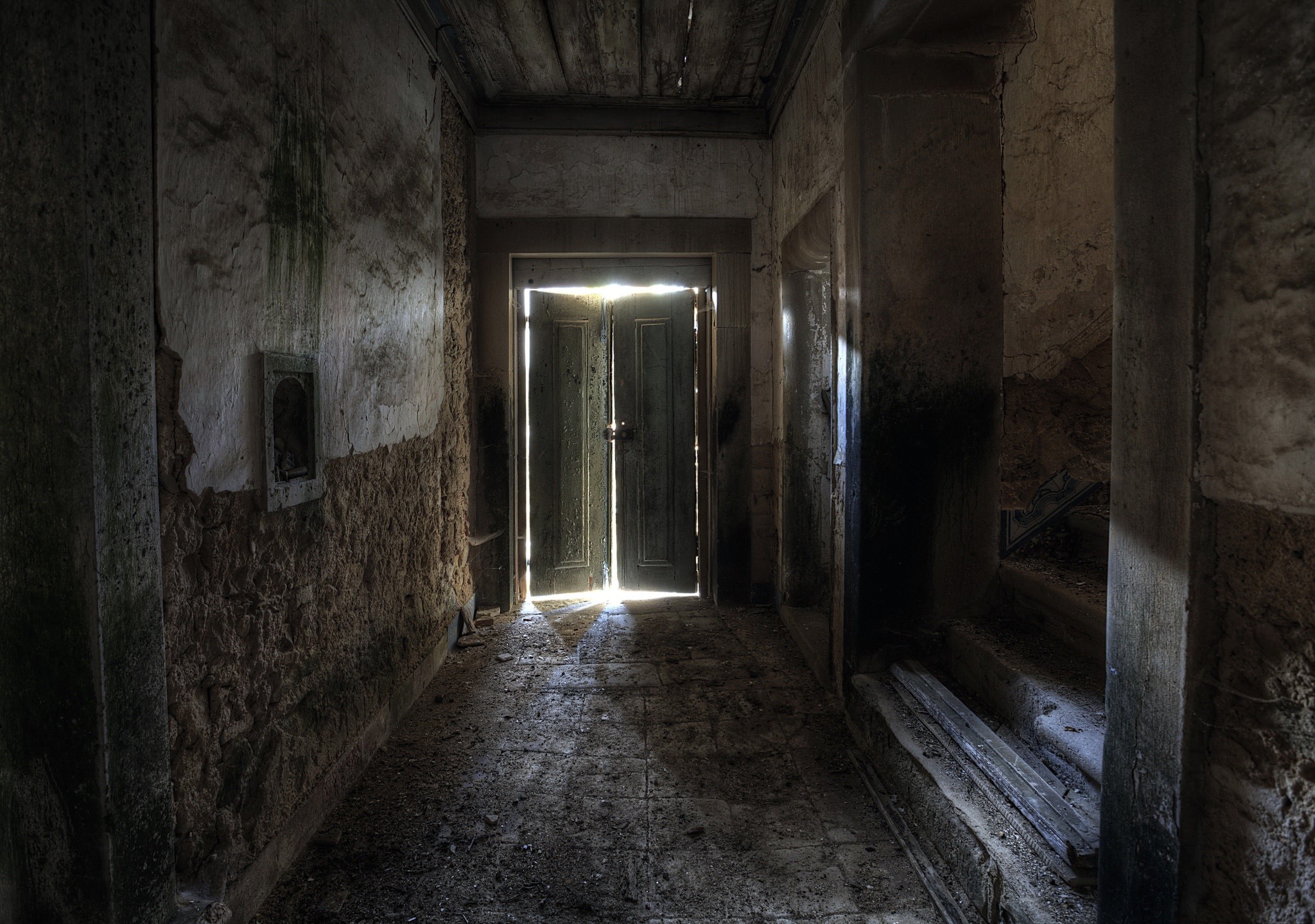 old, house, door, interior, HD Wallpaper