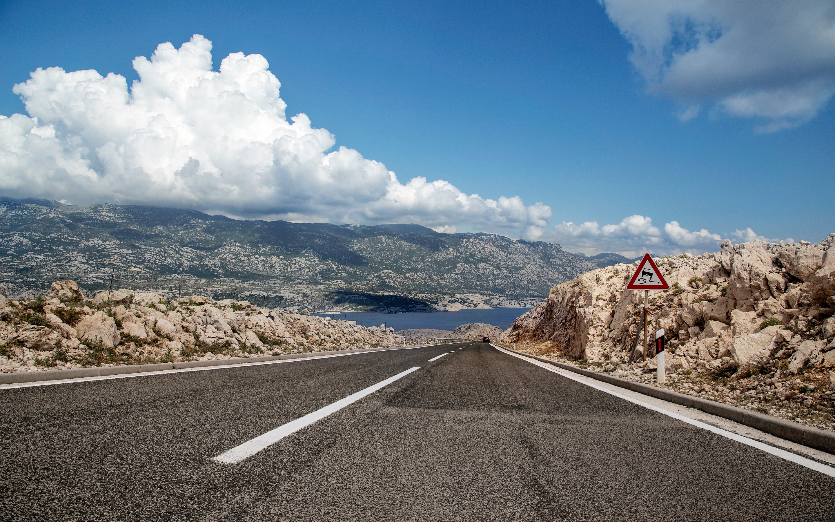 landscape, clouds, road, HD Wallpaper
