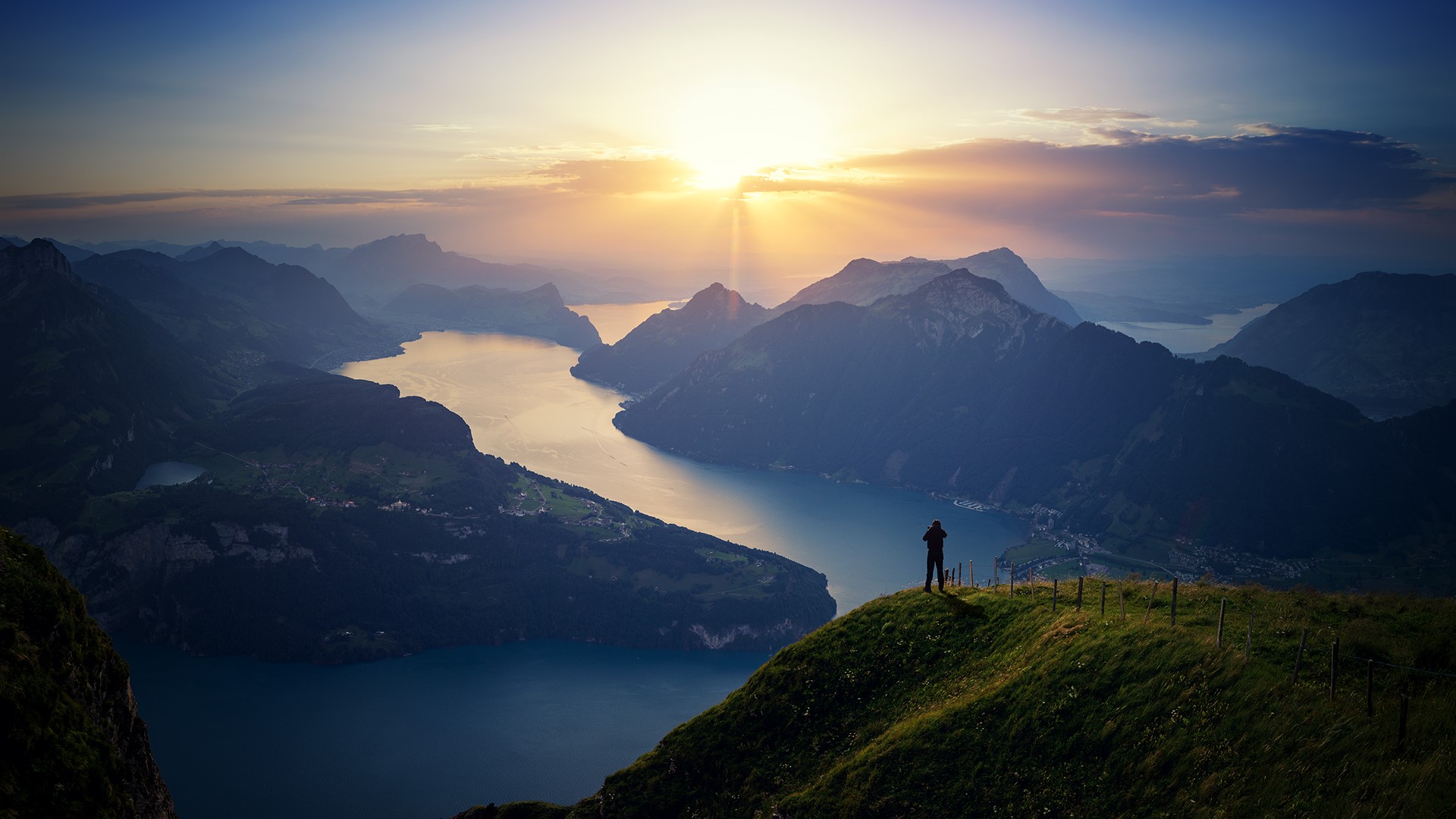 lake, landscape, mountains, HD Wallpaper