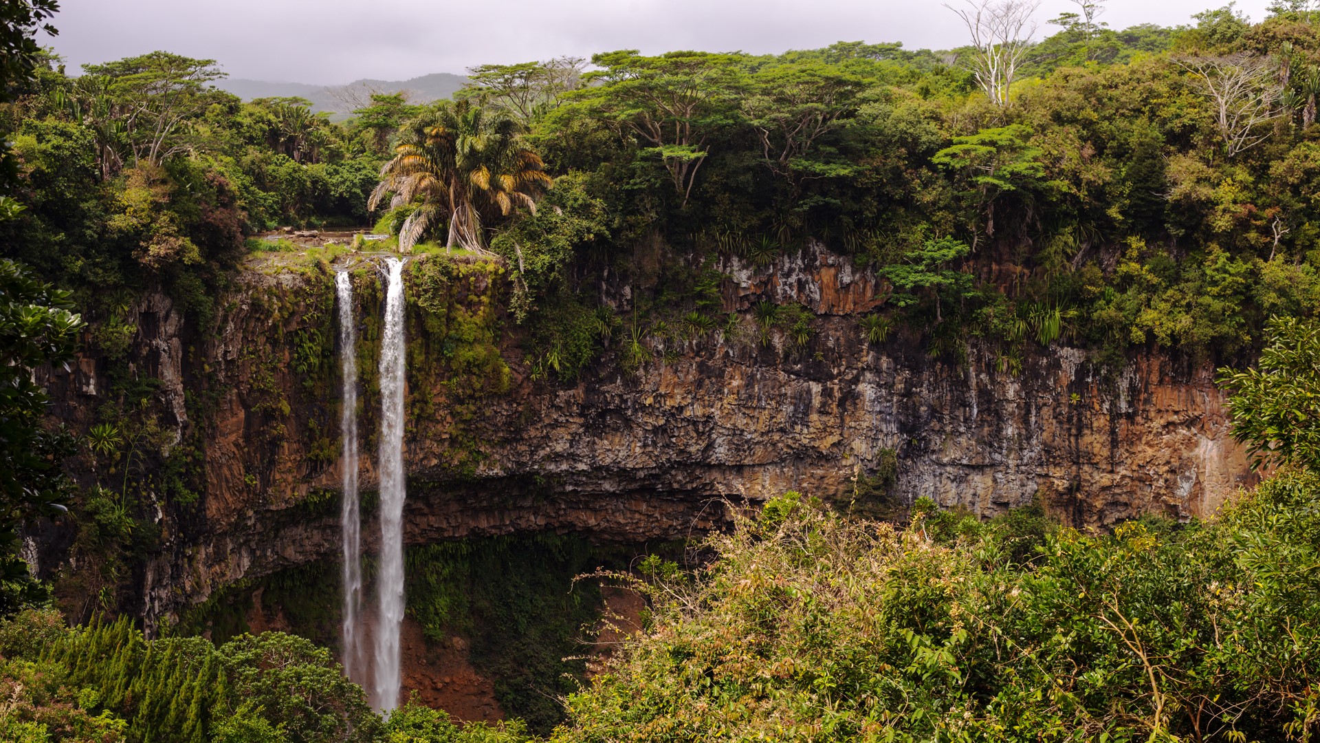 landscape, waterfall, mountains, HD Wallpaper