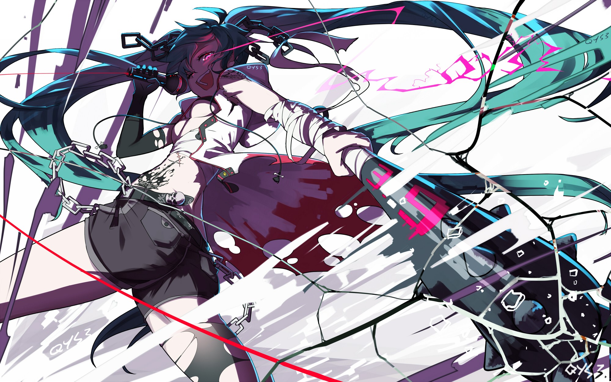 anime, Vocaloid, Hatsune Miku, twintails, HD Wallpaper