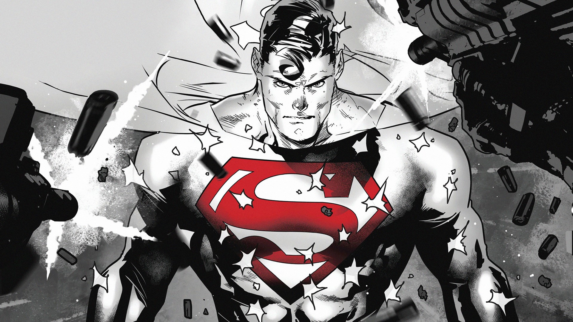 Superman, DC Comics, selective coloring, superhero, HD Wallpaper