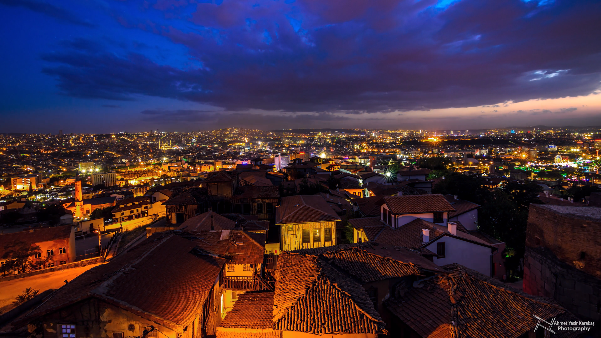Ankara, cityscape, night, night sky, HD Wallpaper