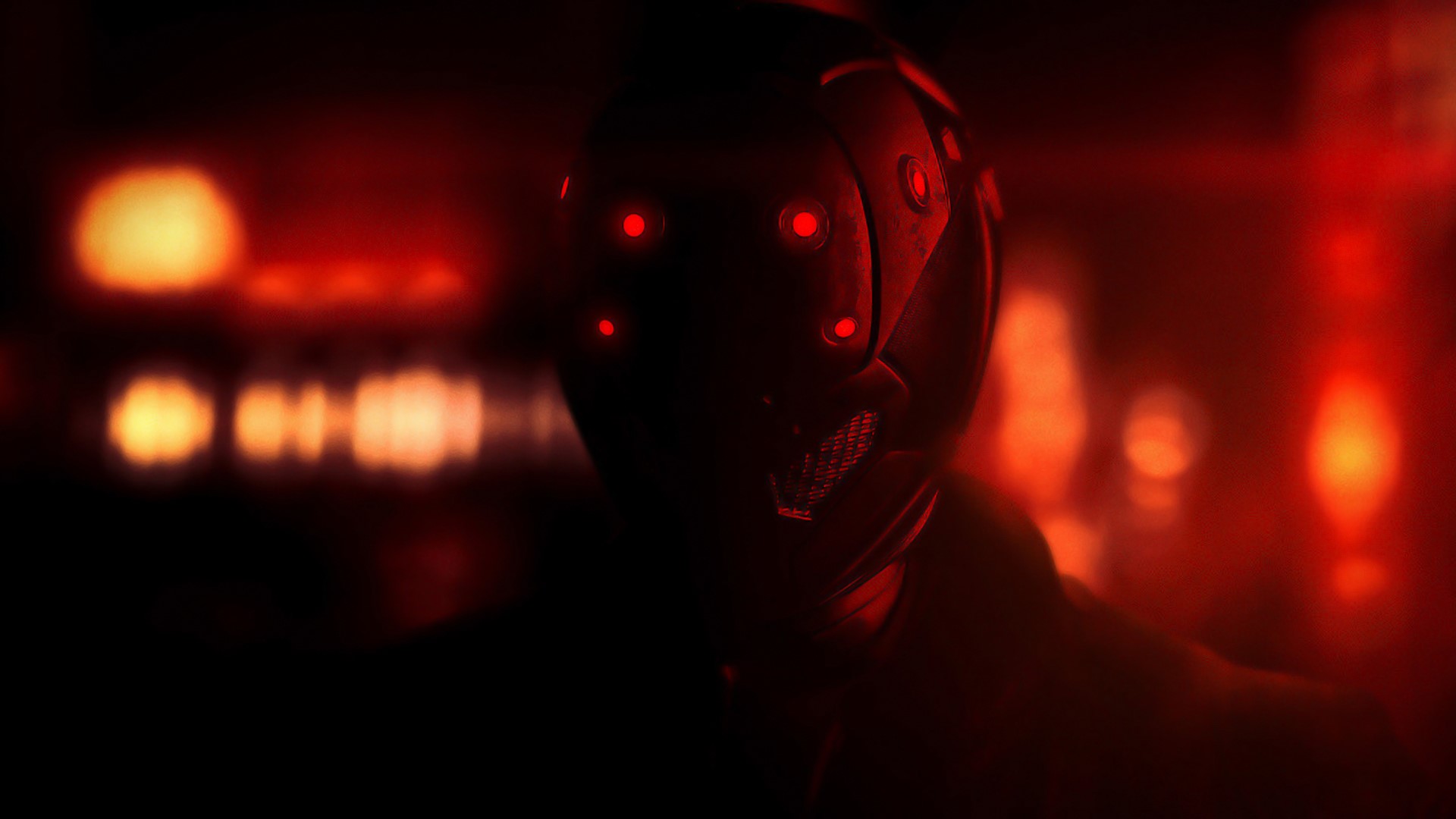 cyberpunk, futuristic, red, dark, science fiction, HD Wallpaper