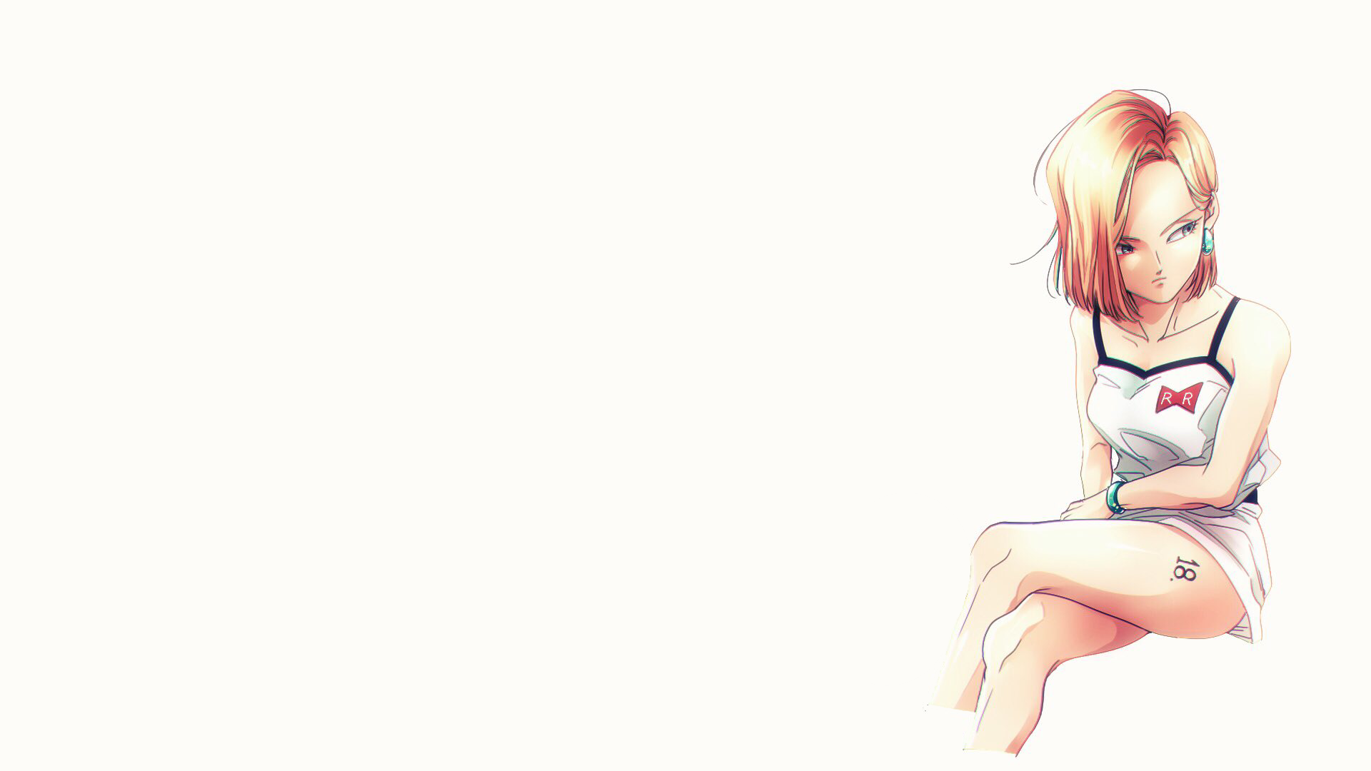 Dragon Ball Z, Dragon Ball, Android 18, anime girls, simple background, HD Wallpaper