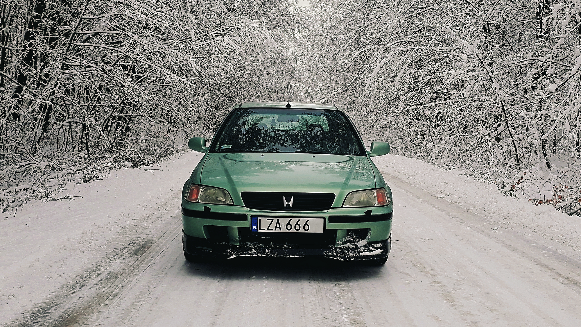 Honda Civic, winter, snow, HD Wallpaper