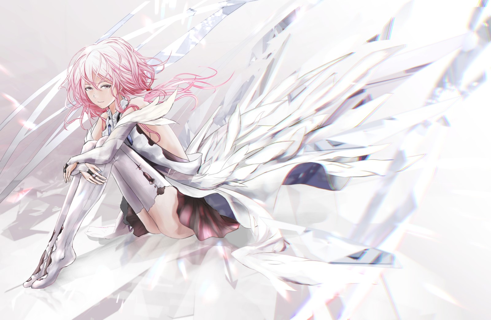 Yuzuriha Inori, anime girls, pink hair, Redjuice, Guilty Crown, HD Wallpaper