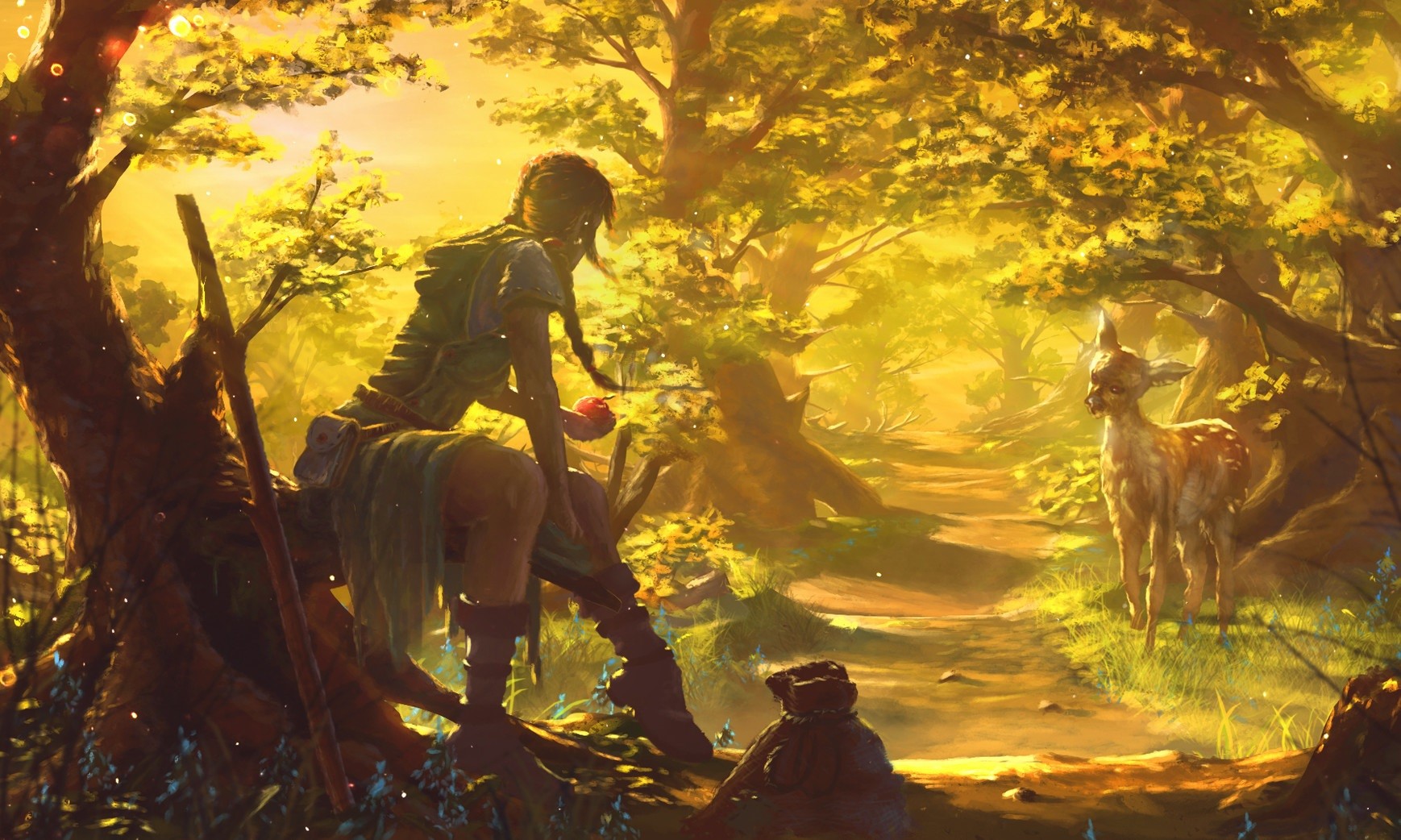 women outdoors, drawing, artwork, digital art, HD Wallpaper