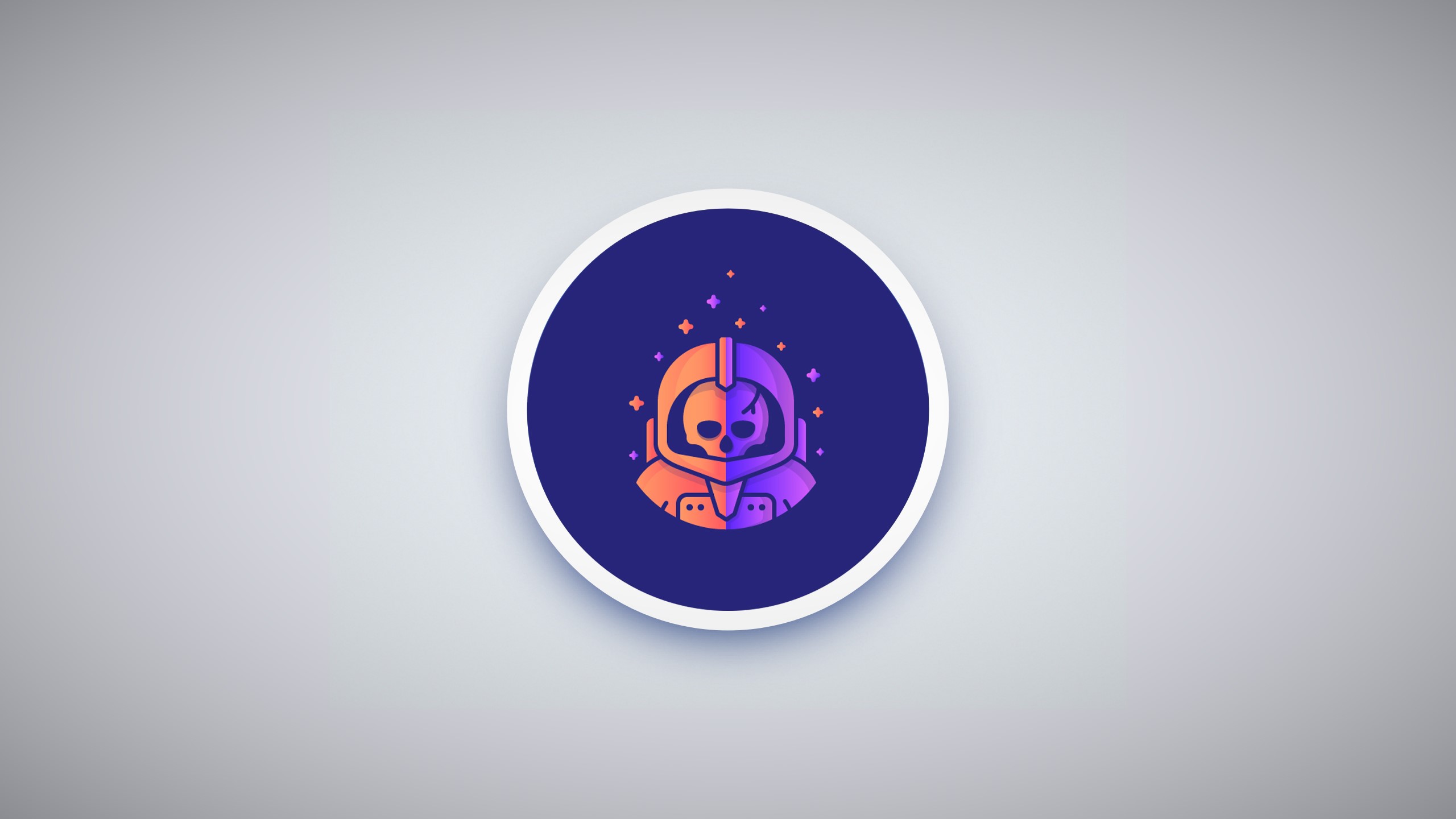 circle, minimalism, astronaut, skull, HD Wallpaper