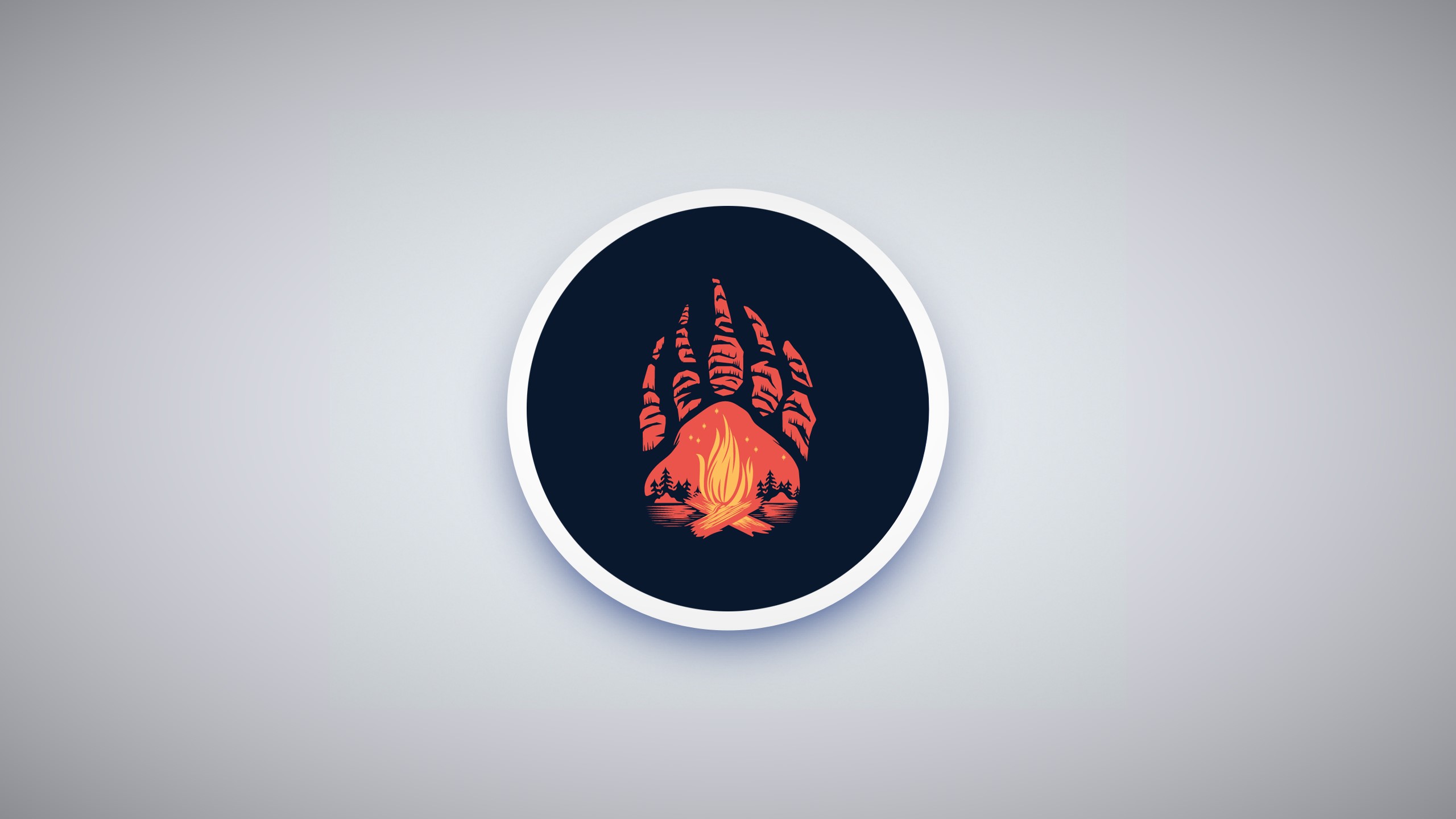 circle, triangle, minimalism, fire, HD Wallpaper