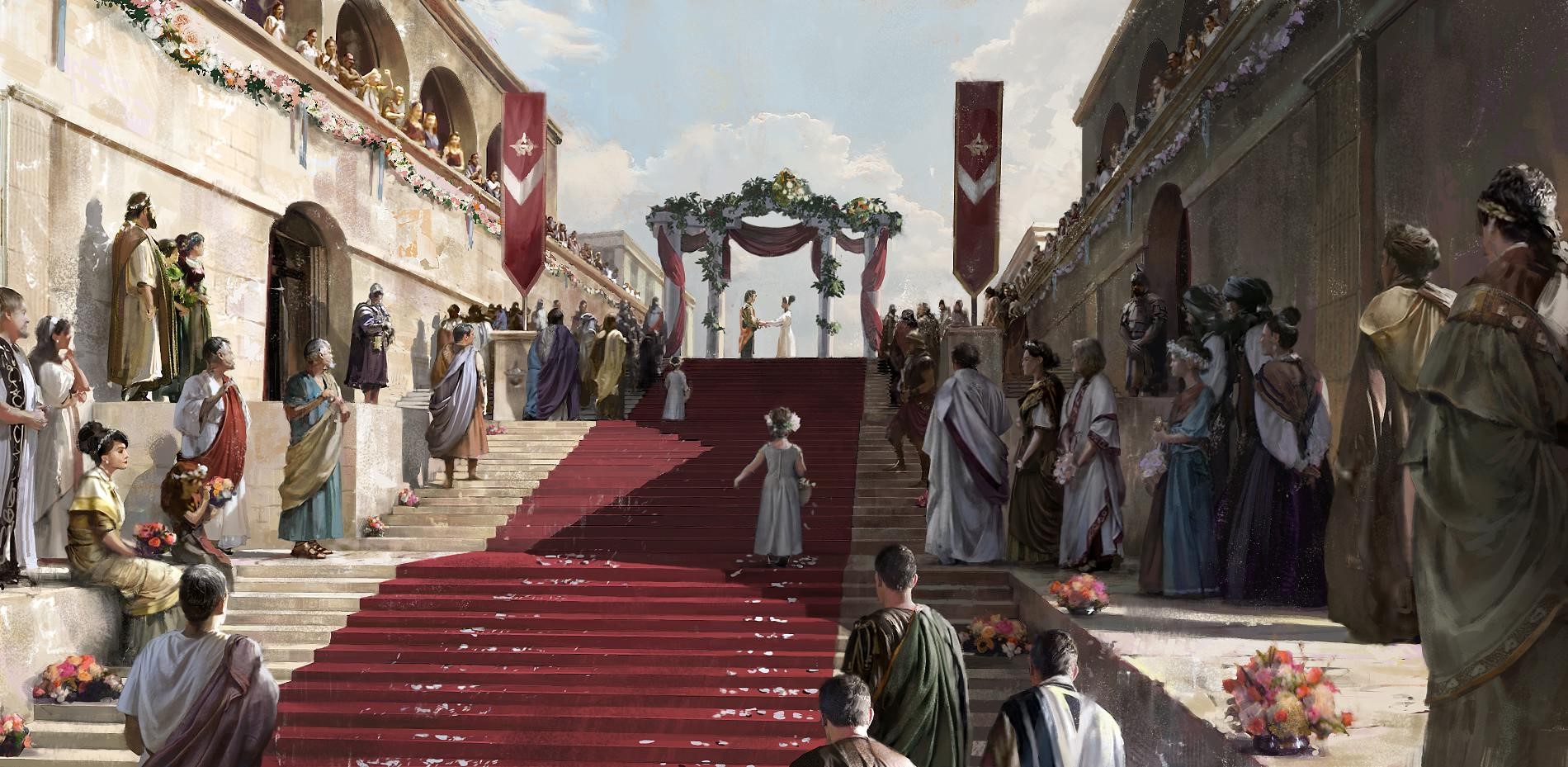 video games, 10 Crowns, artwork, digital art, Rome, stairs, HD Wallpaper