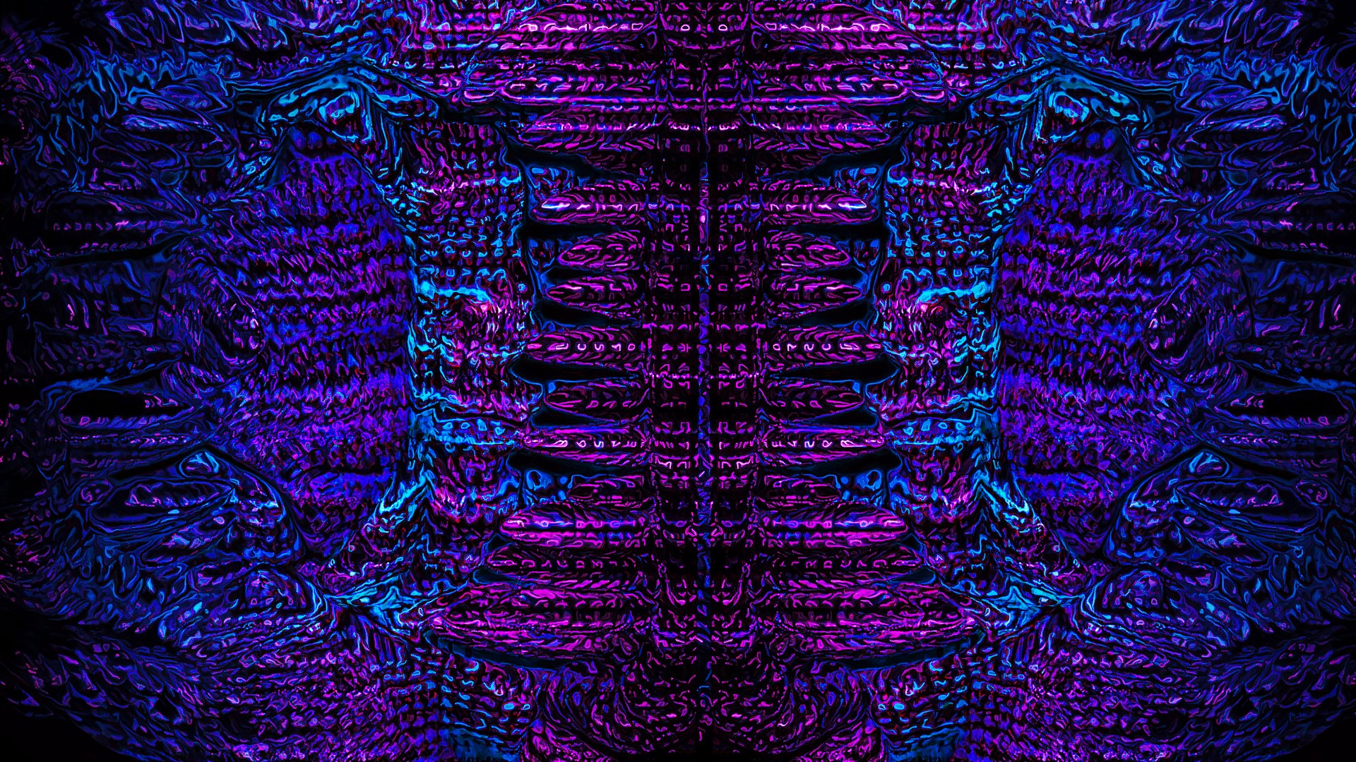 abstract, symmetry, digital art, purple, surreal, HD Wallpaper