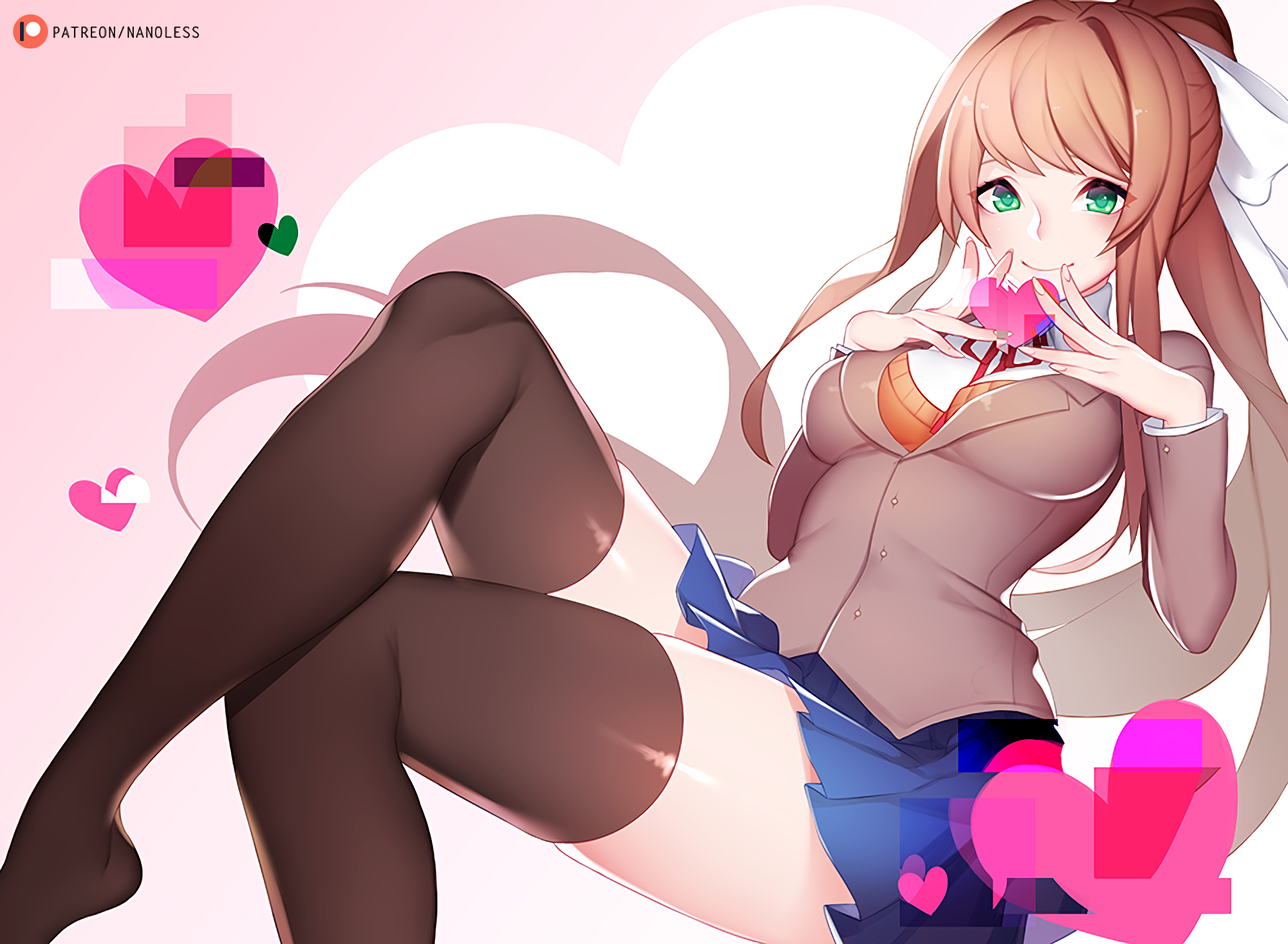 Doki Doki Literature Club, anime girls, visual novel, Monika (Doki Doki Literature Club), HD Wallpaper