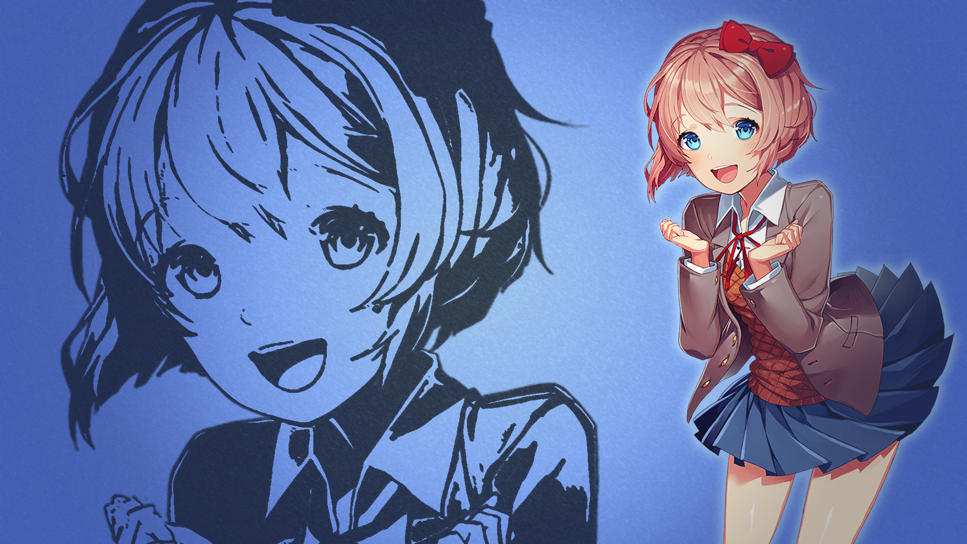 Doki Doki Literature Club, anime girls, visual novel, Sayori (Doki Doki Literature Club), HD Wallpaper